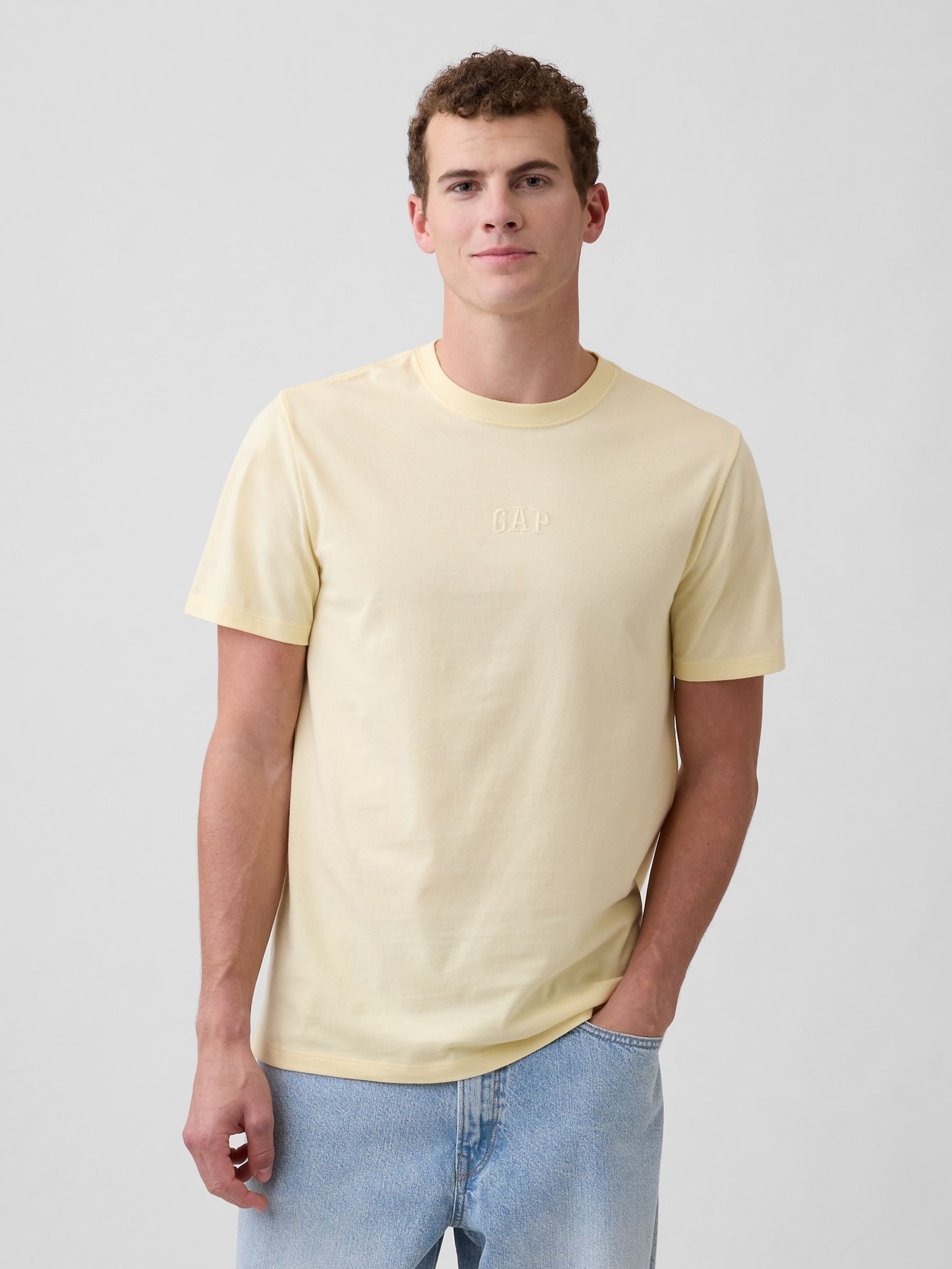 Yellow Everyday Soft Mini Logo Short Sleeve T-Shirt - Image 1 of 4 Yellow Everyday Soft Mini Logo Short Sleeve T-Shirt - Image 1 of 4