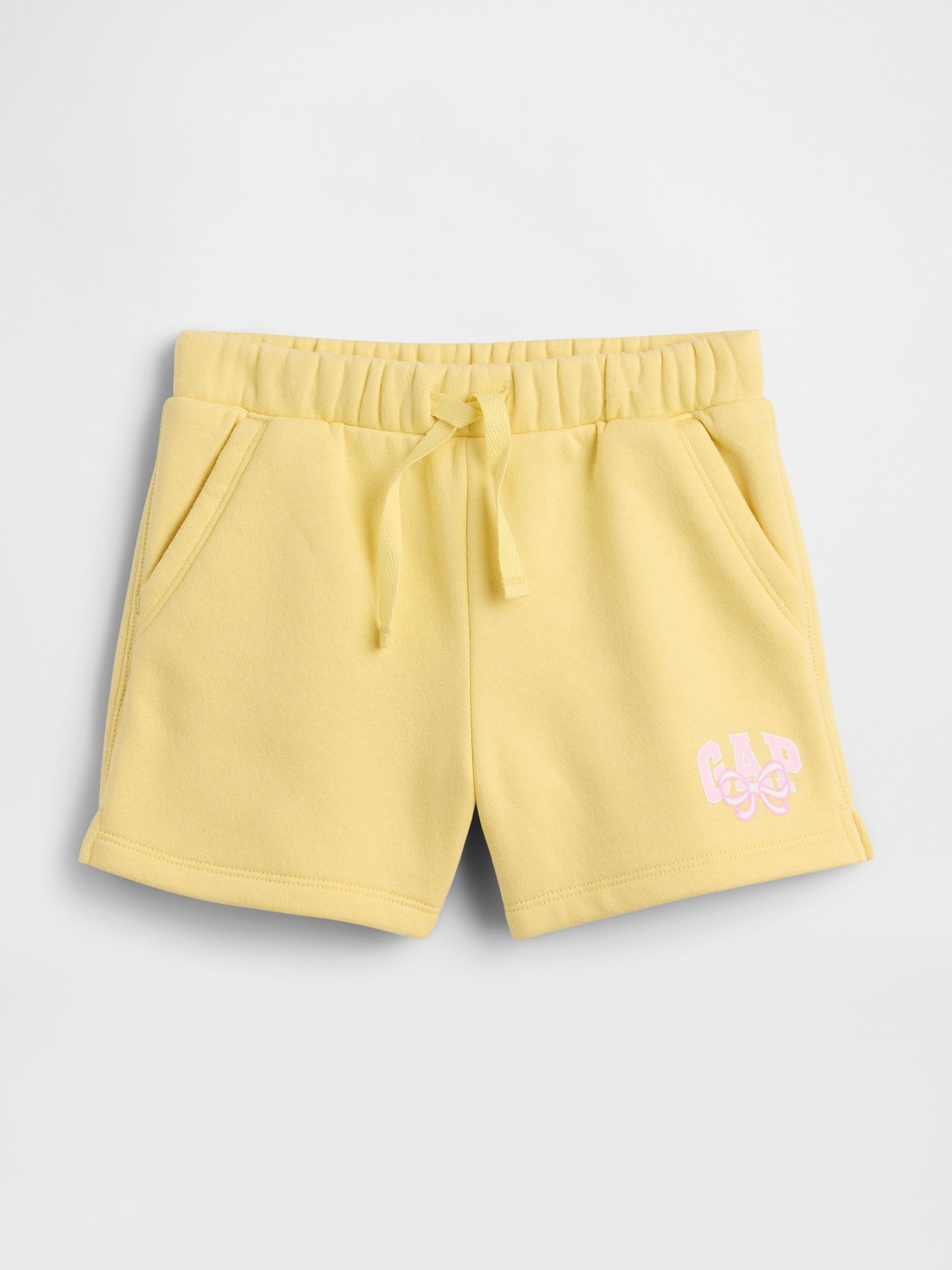 Yellow Pull On Logo Shorts - Image 1 of 3