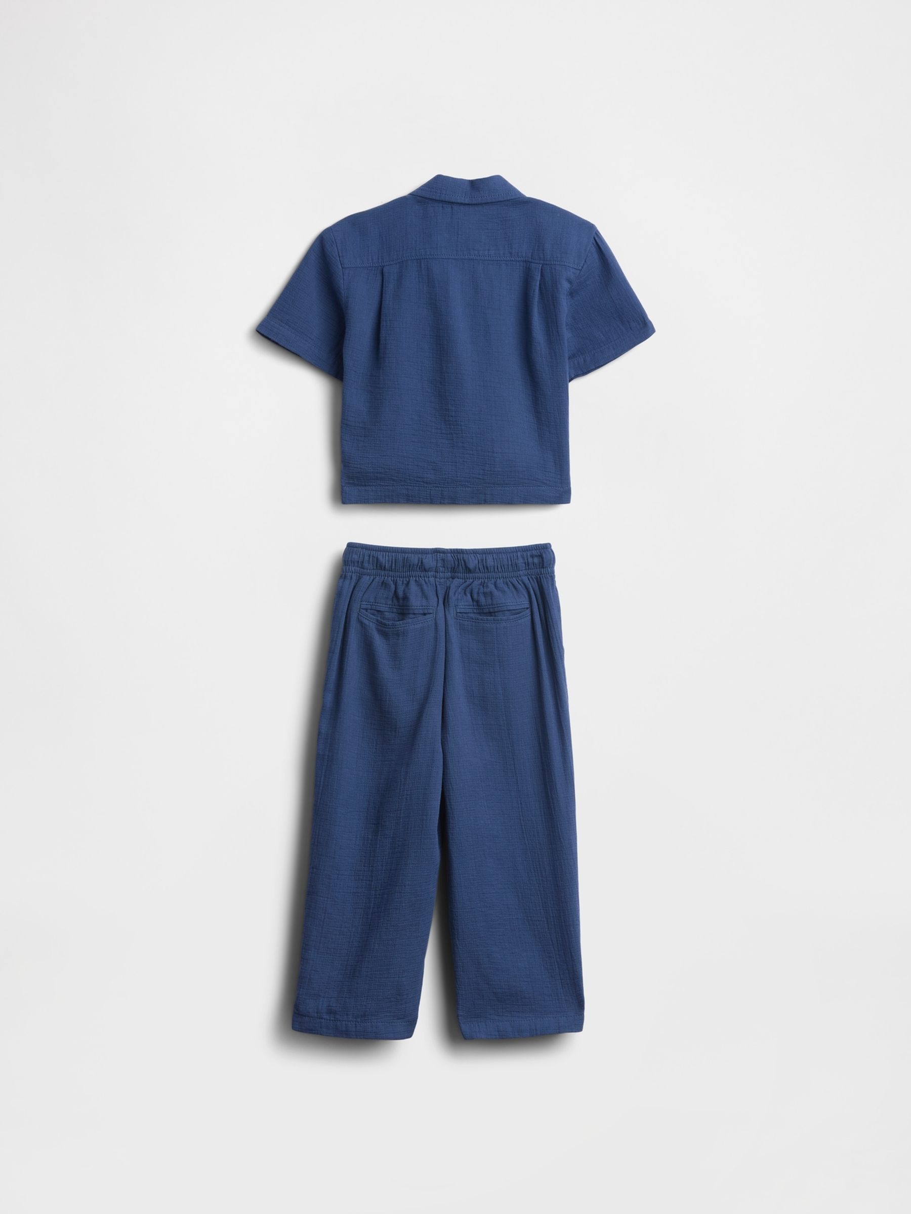 Blue Cotton Shirt Outfit Set - Image 3 of 4