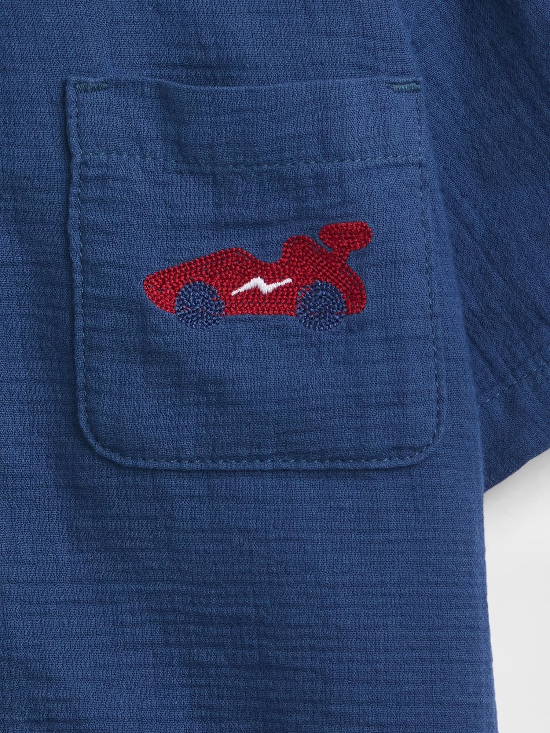 Blue Cotton Shirt Outfit Set - Image 4 of 4