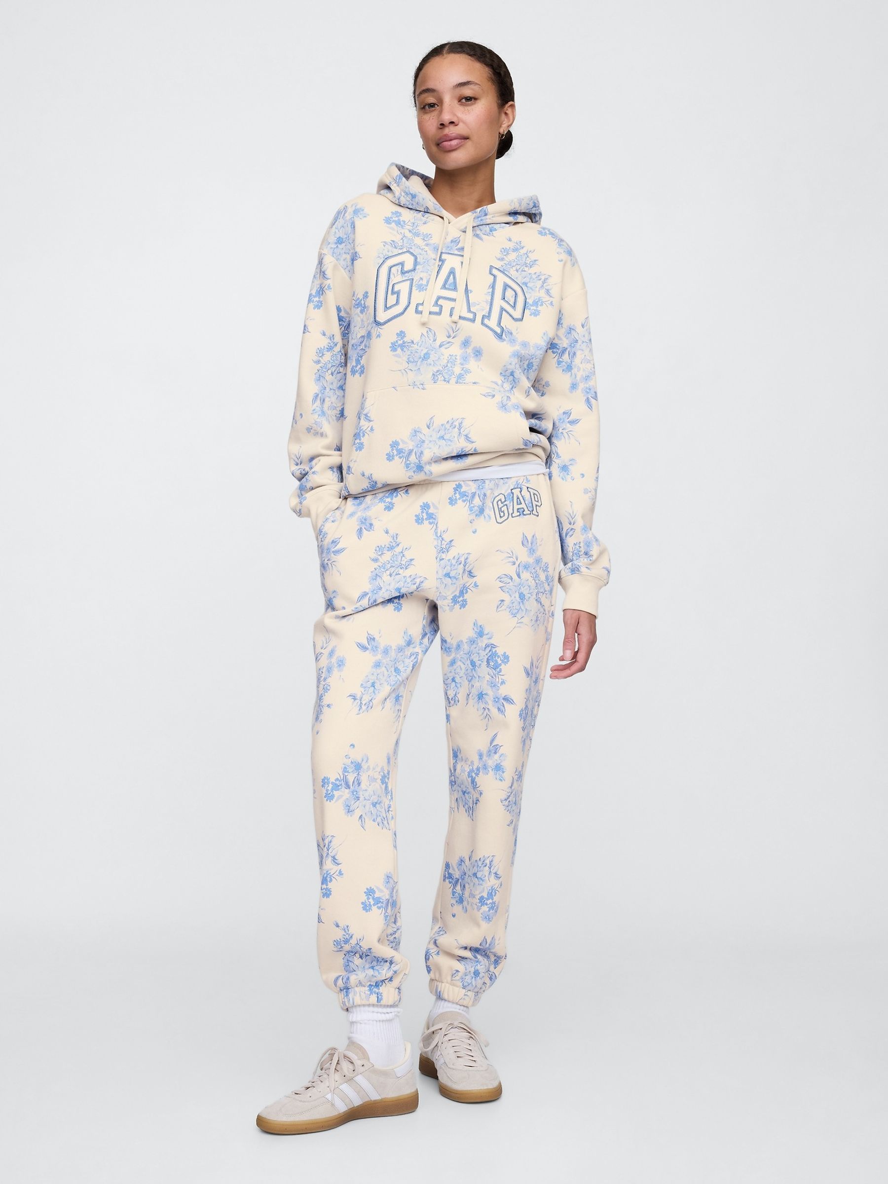 Blue Floral Relaxed Logo Hoodie - Image 3 of 5