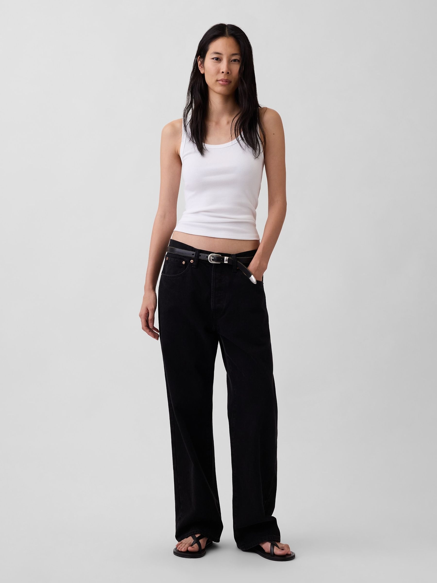 White Rib Scoop Vest - Image 3 of 4