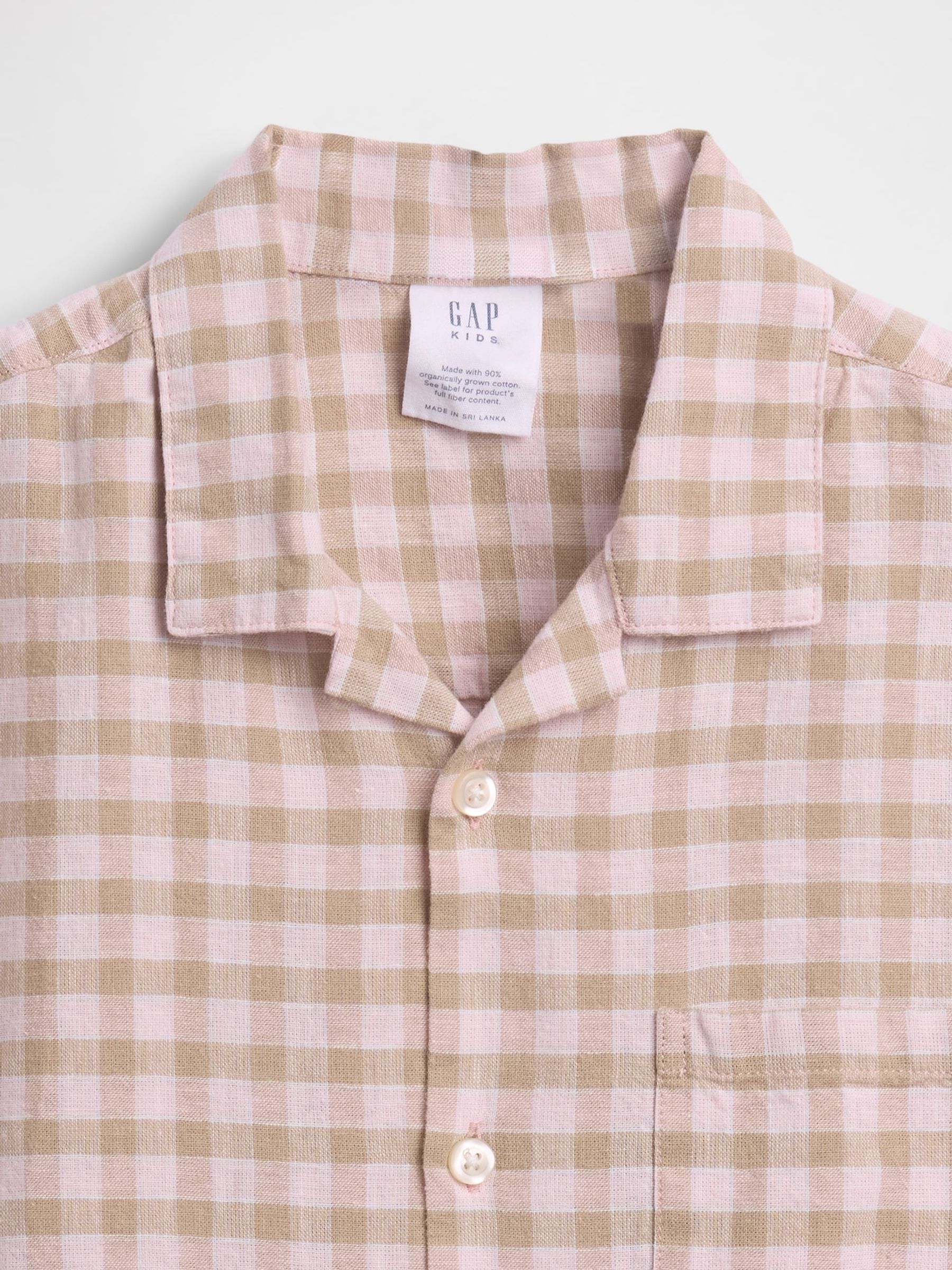 Pink Check Linen-Cotton Relaxed Holiday Shirt - Image 4 of 4