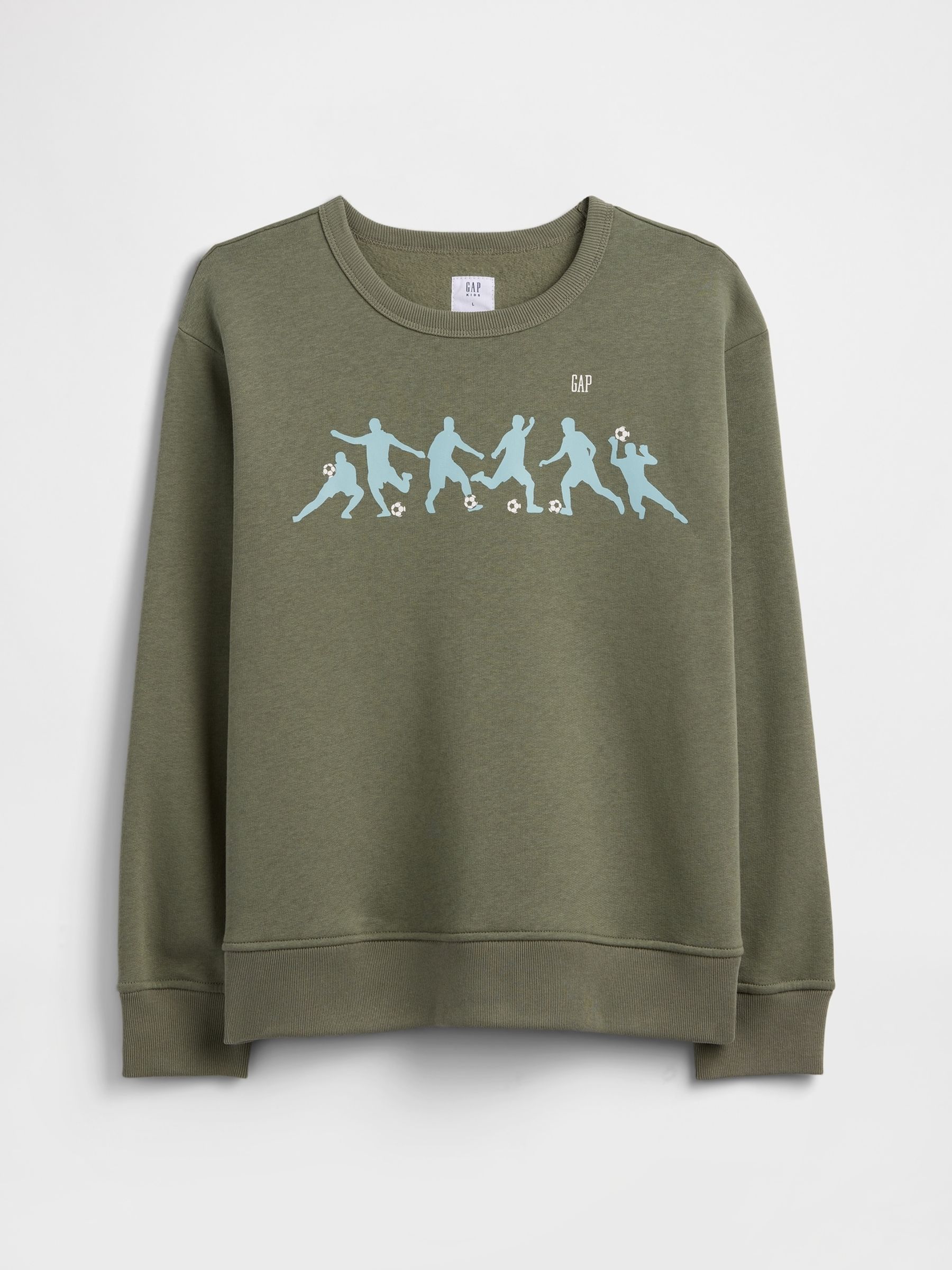 Green Relaxed Crew Neck Graphic Sweatshirt - Image 1 of 3