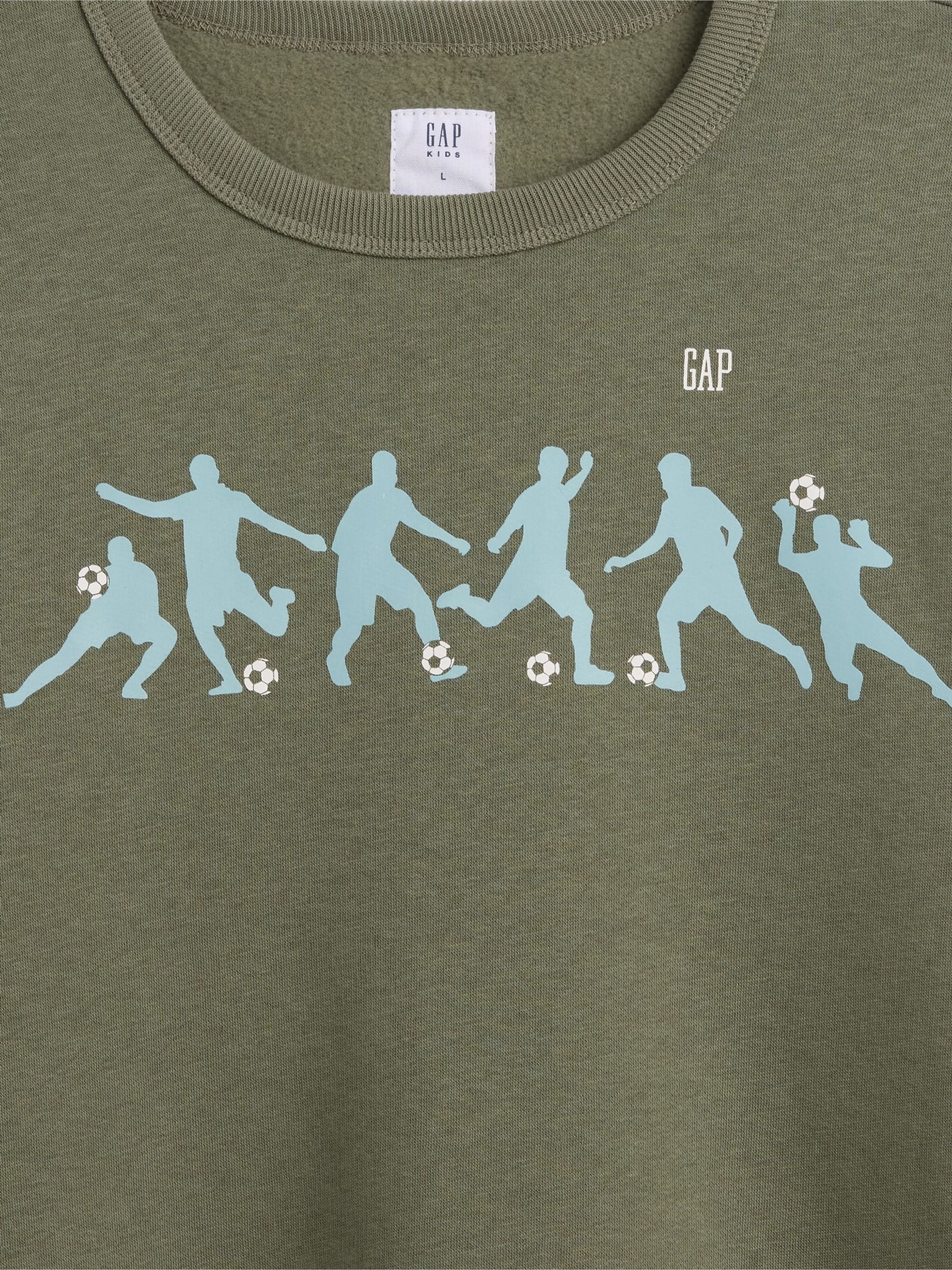 Green Relaxed Crew Neck Graphic Sweatshirt - Image 3 of 3