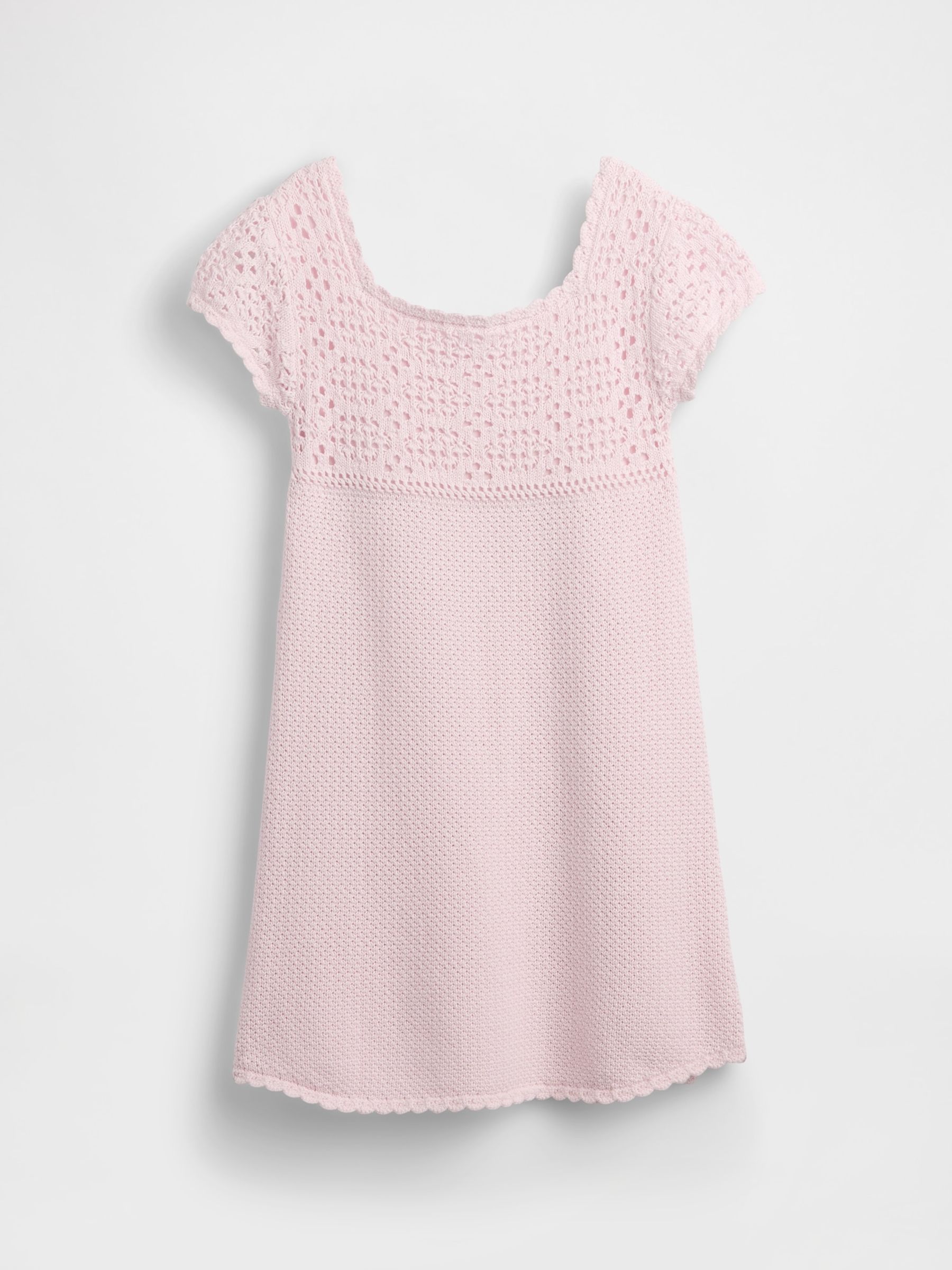 Pink Crochet Knit Dress (4-13yrs) - Image 3 of 4