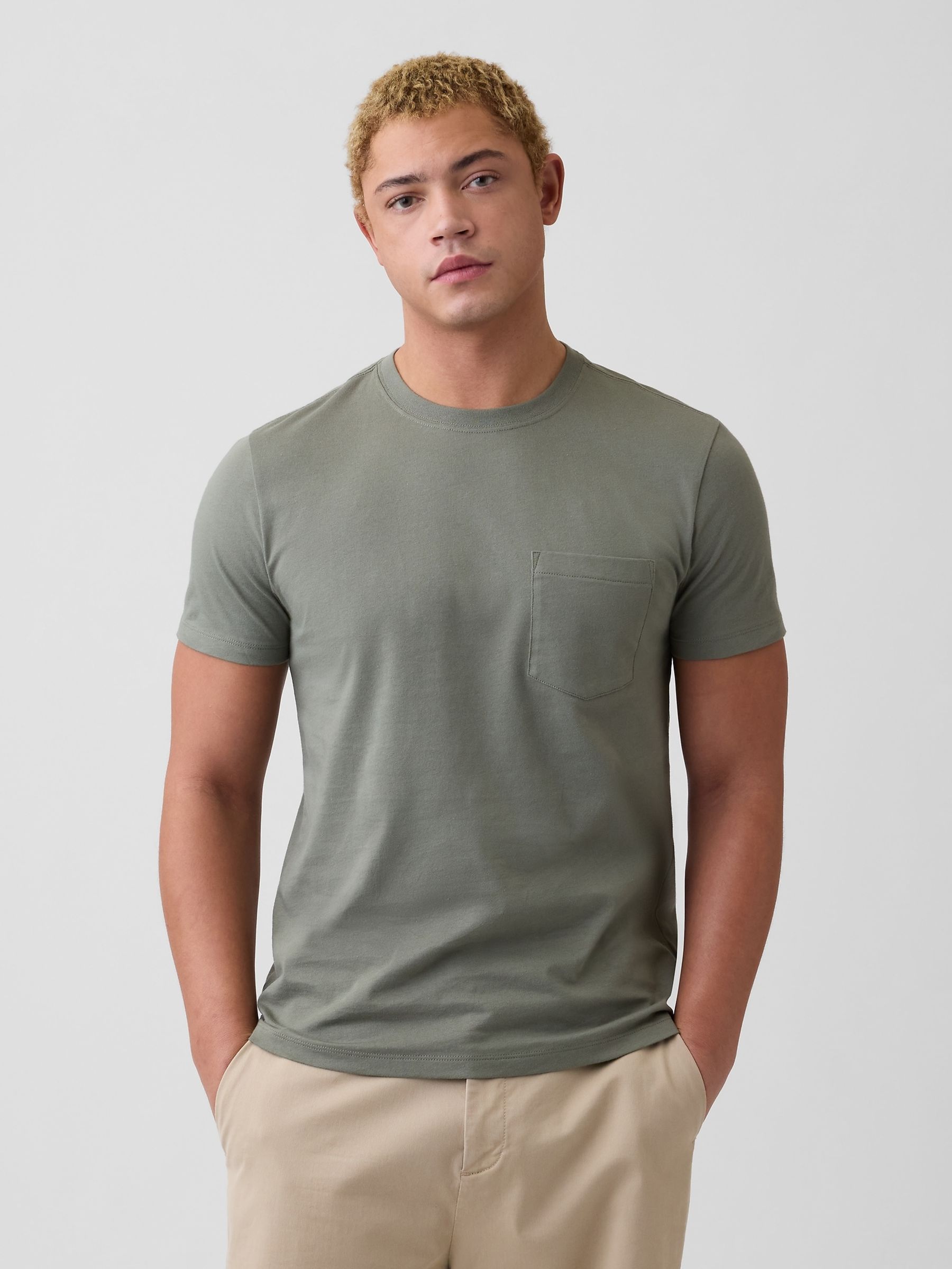 Sage Green Everyday Soft Pocke T-shirt - Image 1 of 5