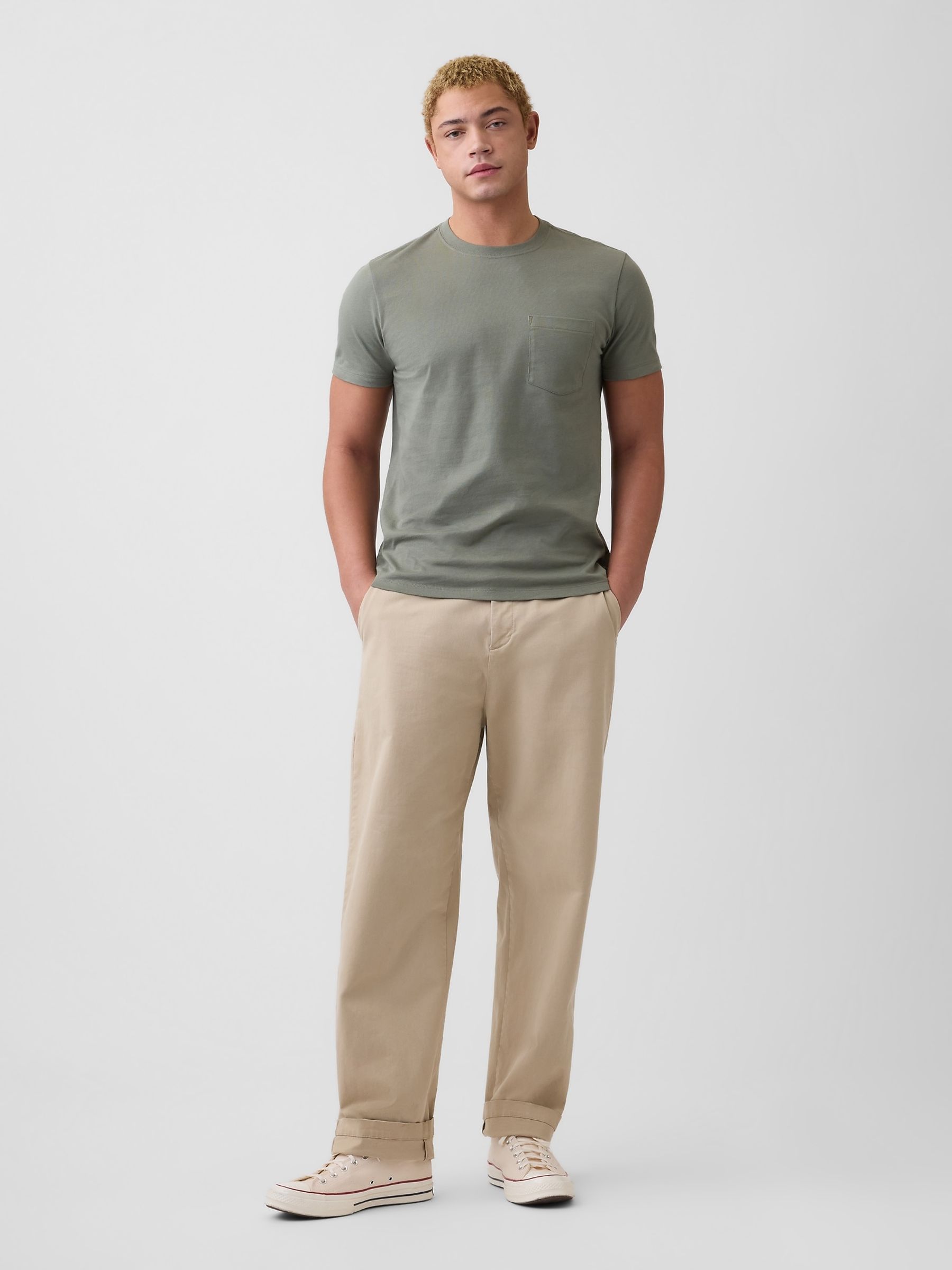 Sage Green Everyday Soft Pocke T-shirt - Image 3 of 5
