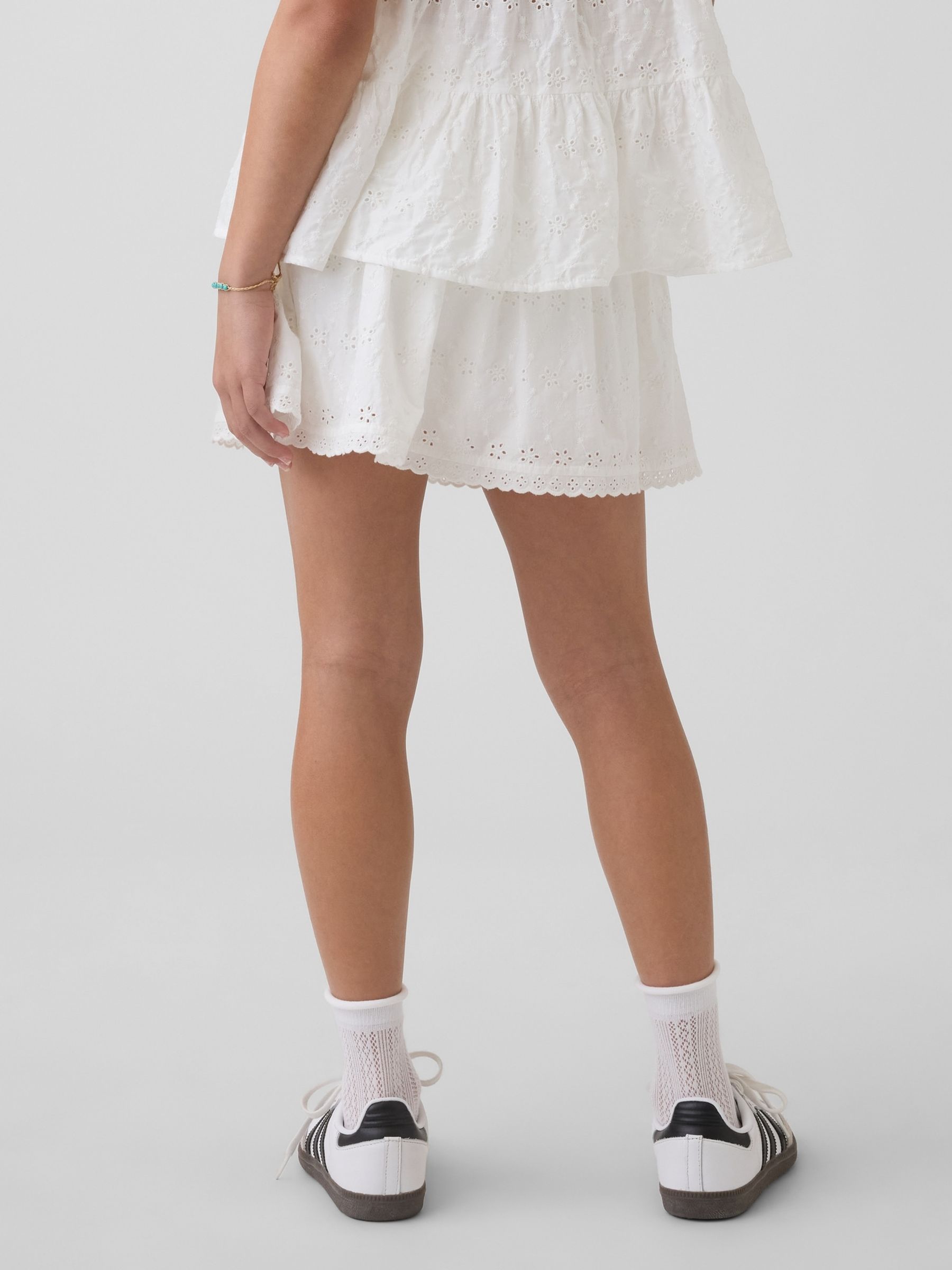 White Eyelet Foldover Skort - Image 2 of 5