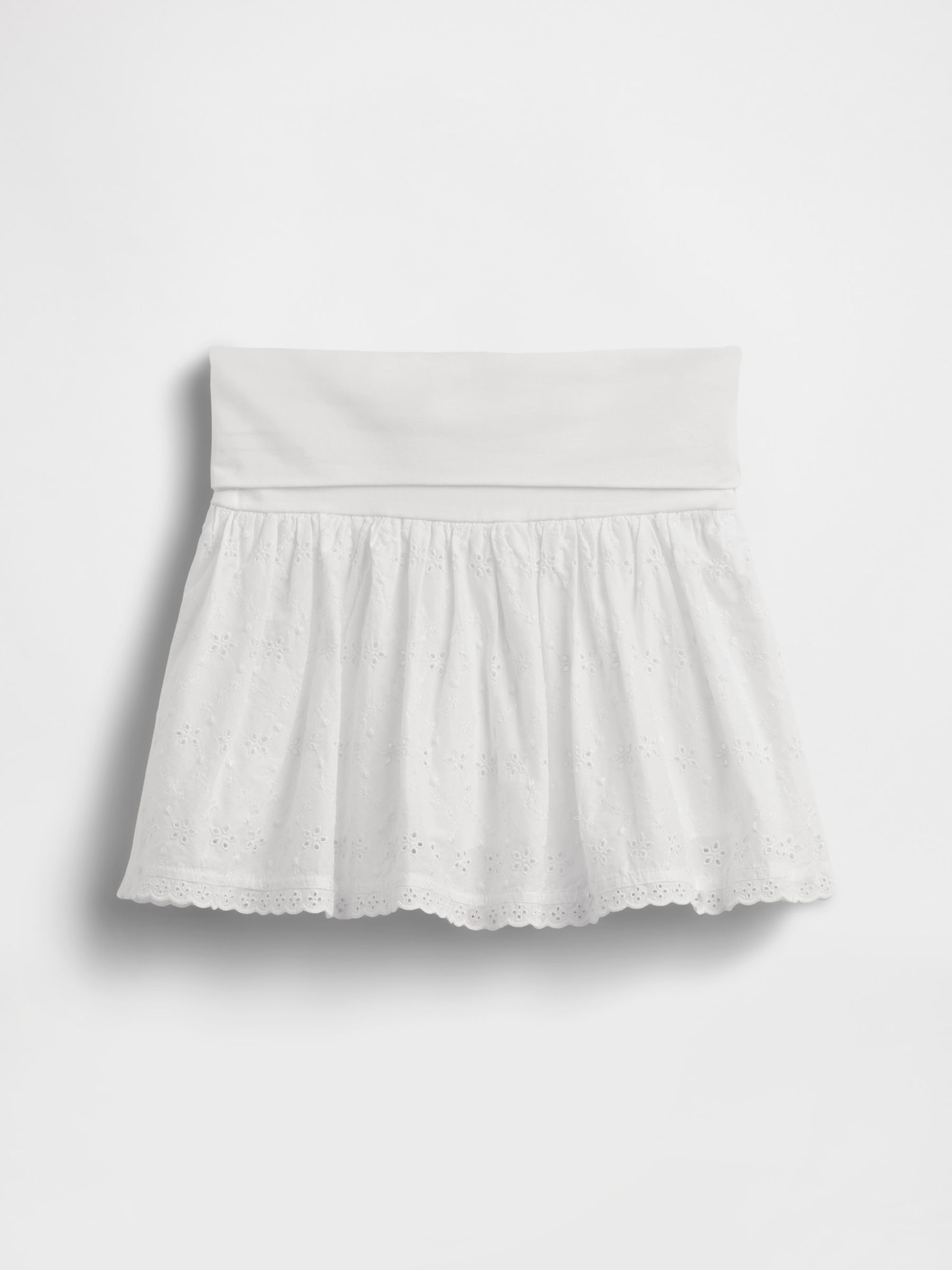 White Eyelet Foldover Skort - Image 5 of 5