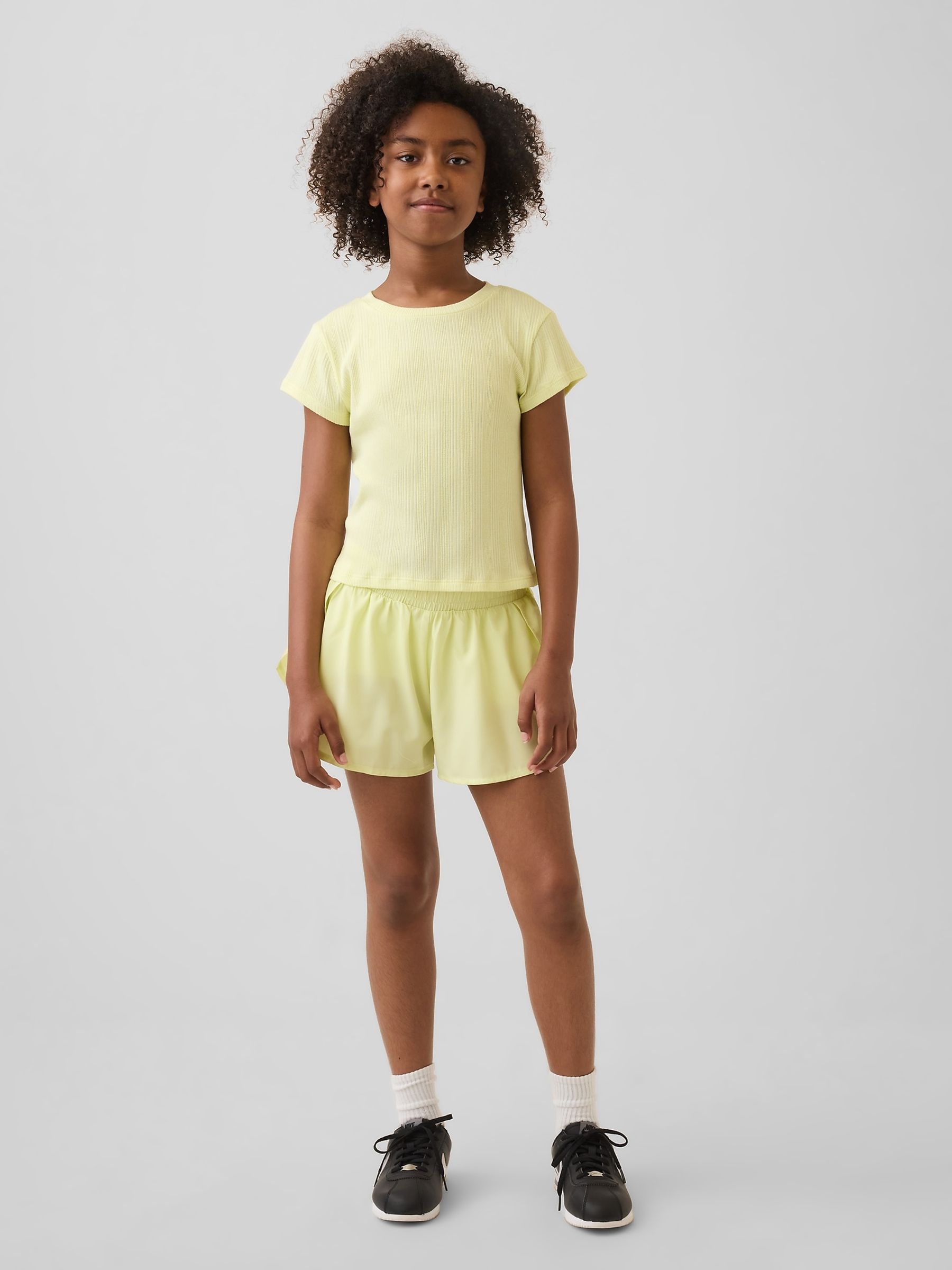 Yellow Quick-Dry Butterfly-Hem Run Shorts - Image 3 of 5