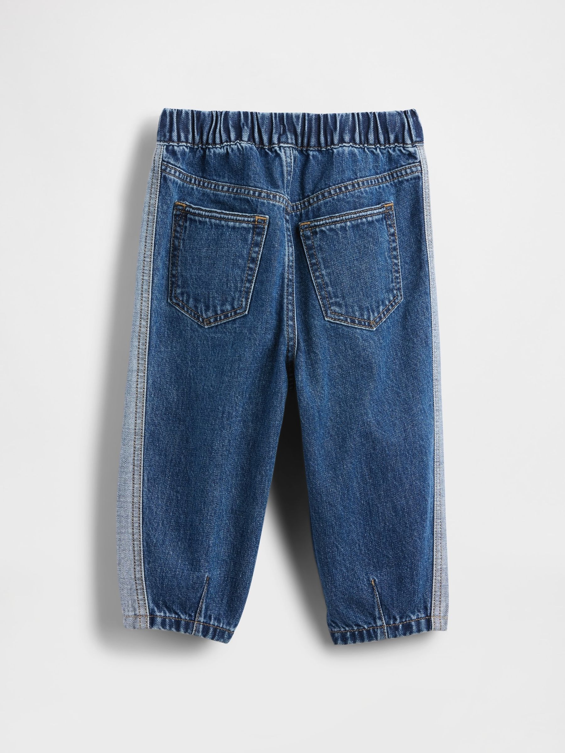 Blue Two Tone Pull On Barrel Jeans (6mths-5yrs) - Image 2 of 3