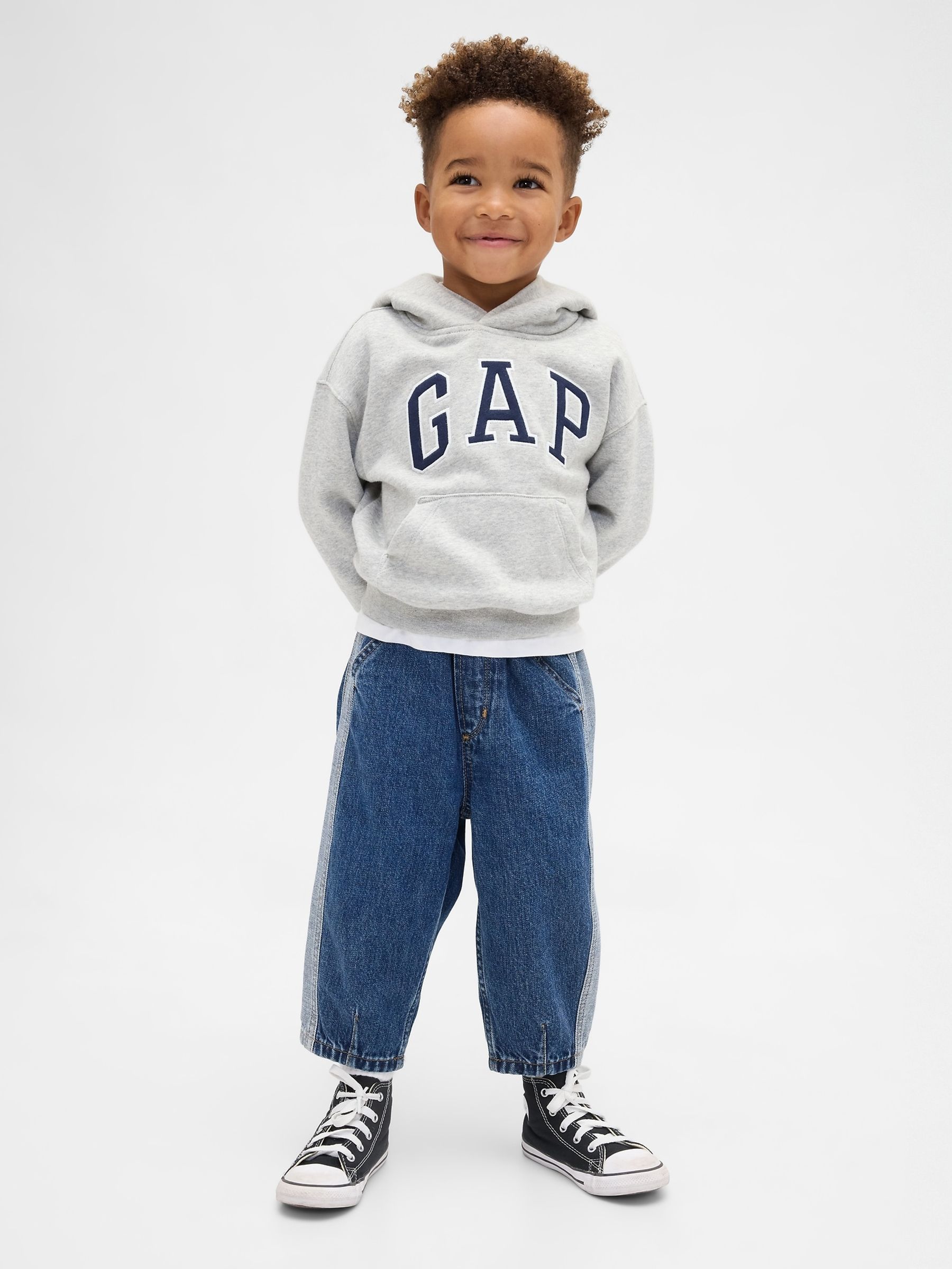 Blue Two Tone Pull On Barrel Jeans (6mths-5yrs) - Image 3 of 3