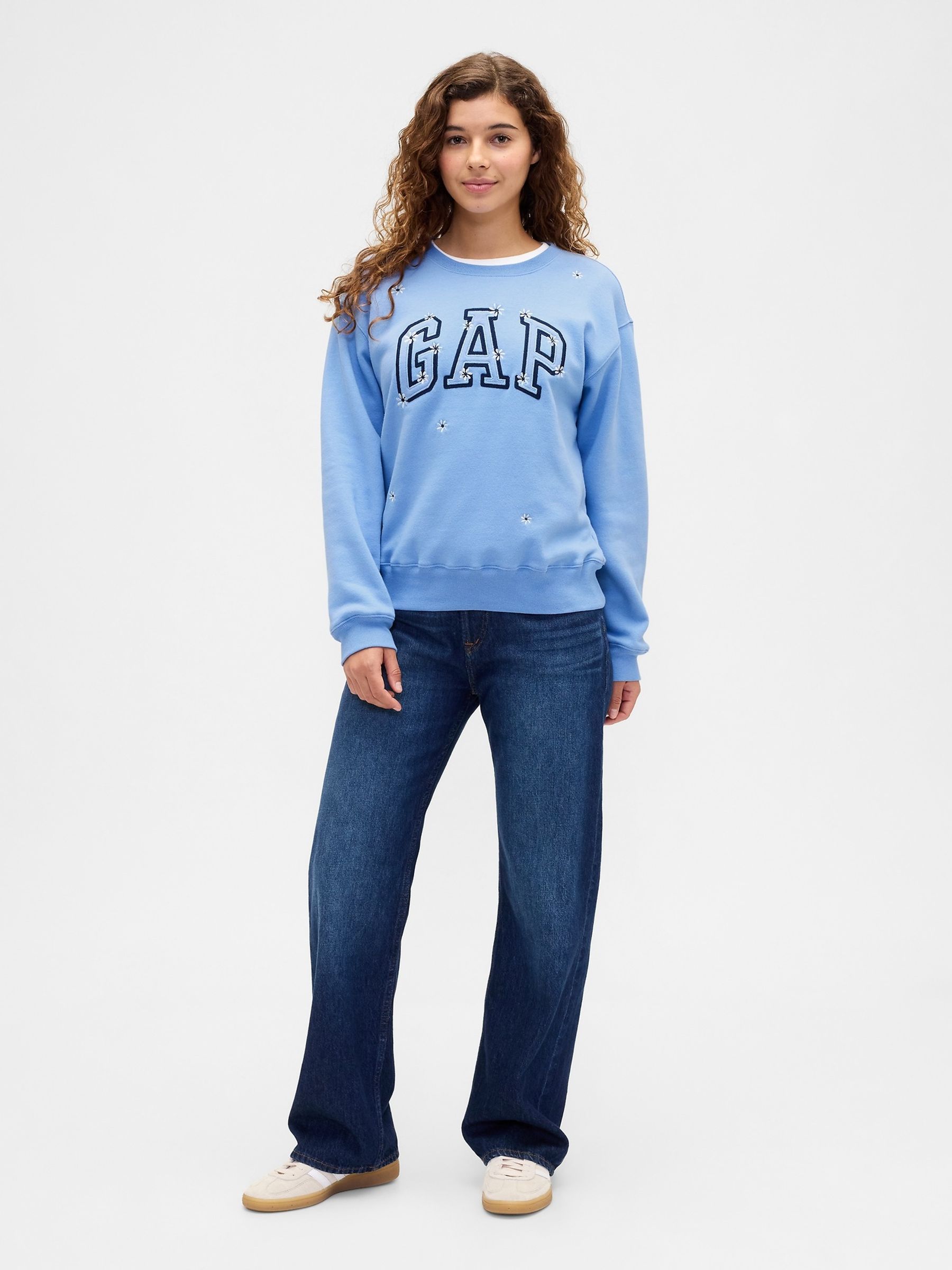 Blue Floral Logo Sweatshirt - Image 3 of 5