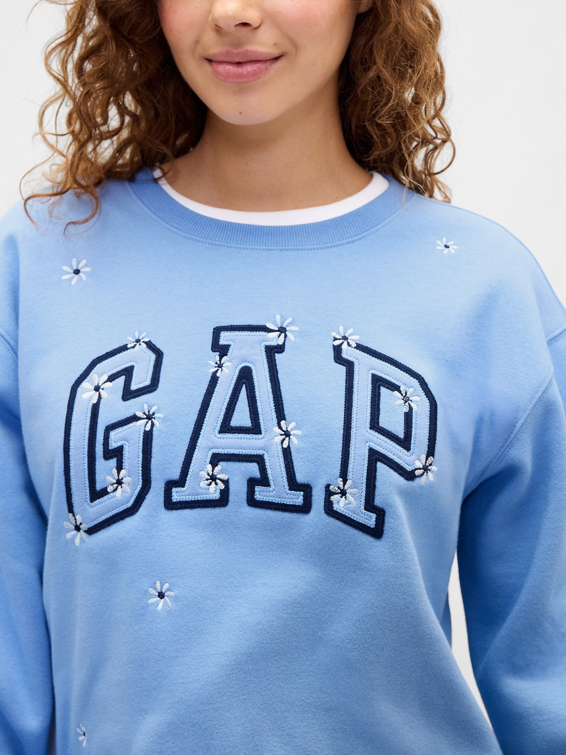 Blue Floral Logo Sweatshirt - Image 4 of 5