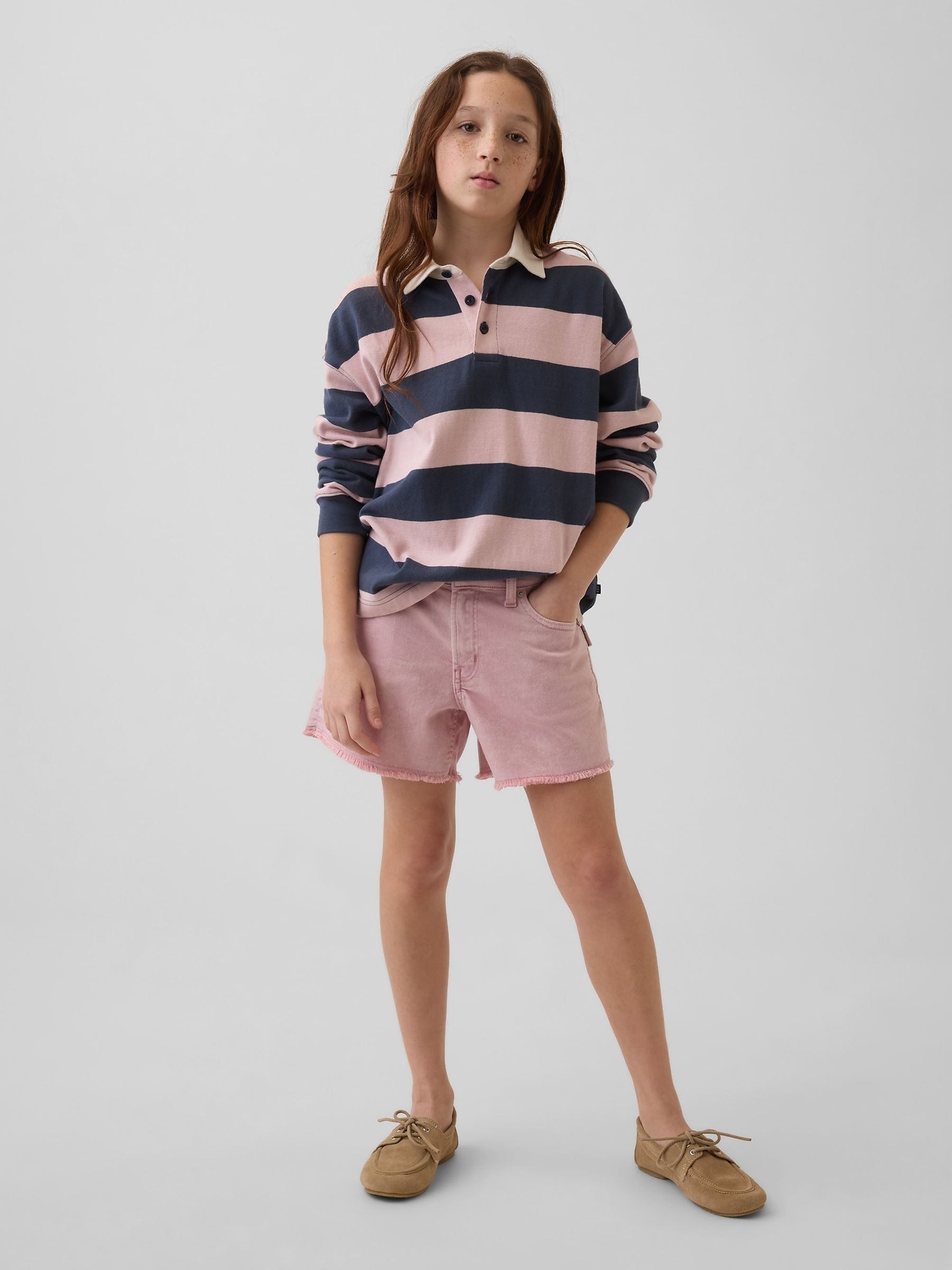 Pink Low Rise Stride Denim Shorts - Image 3 of 5