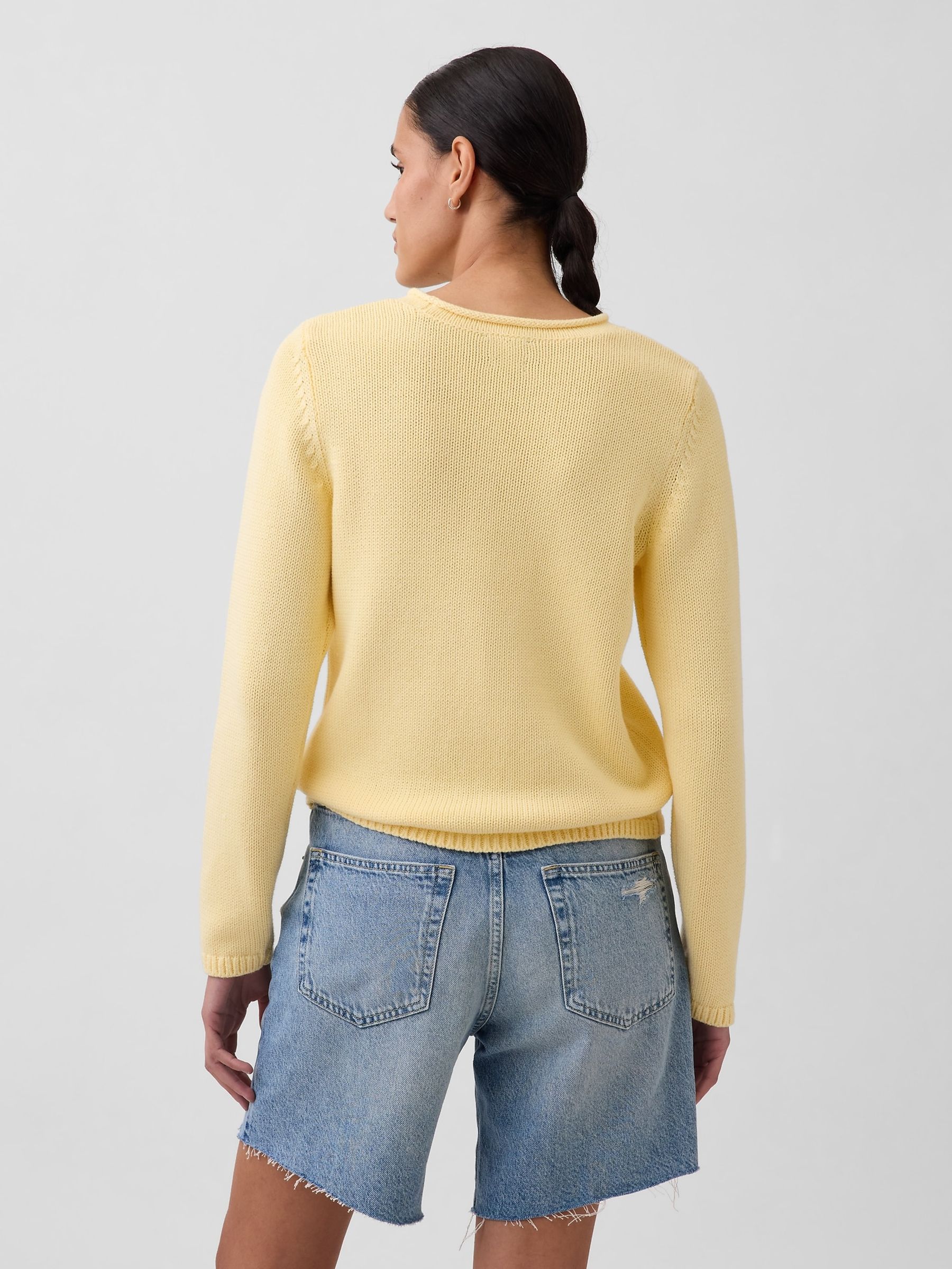 Yellow Cotton Rollneck Jumper - Image 2 of 4