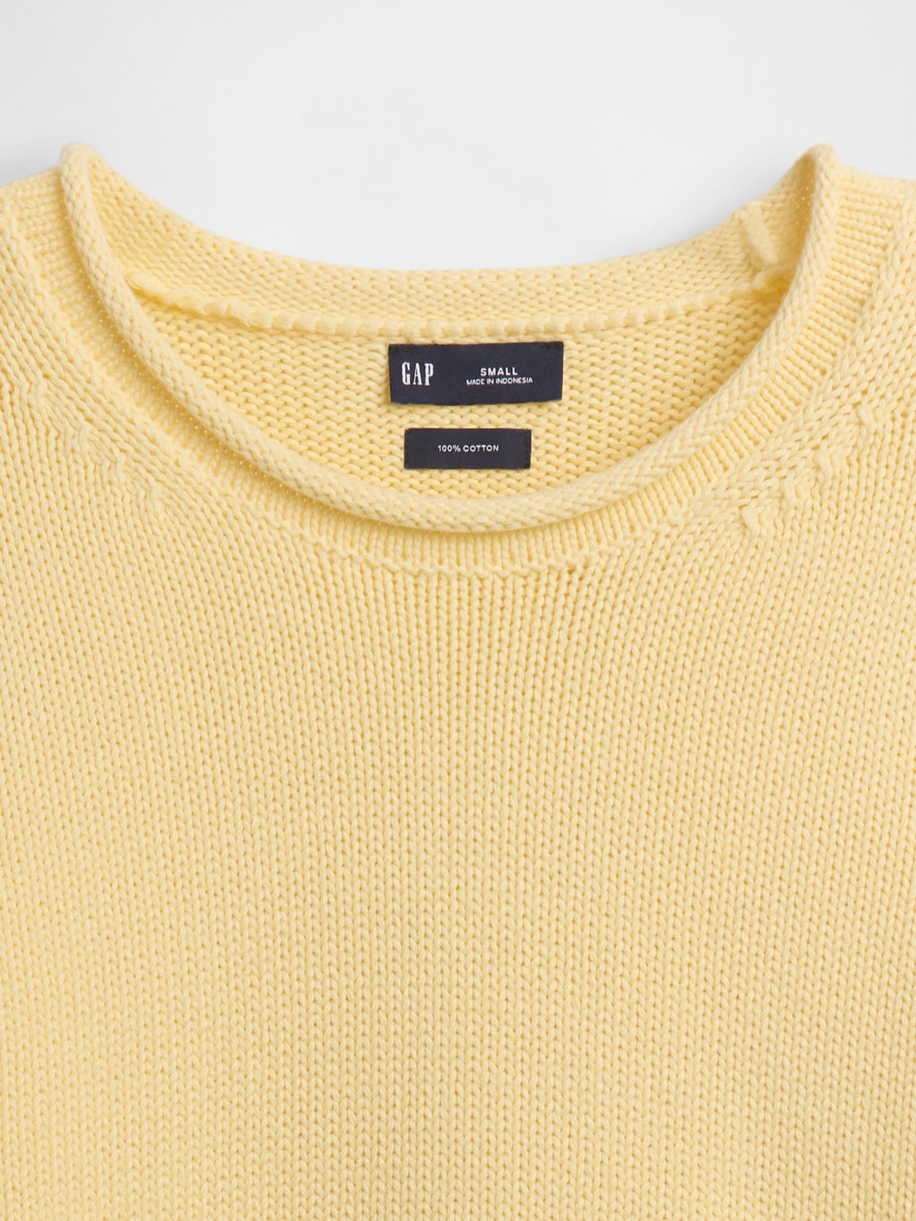 Yellow Cotton Rollneck Jumper - Image 4 of 4