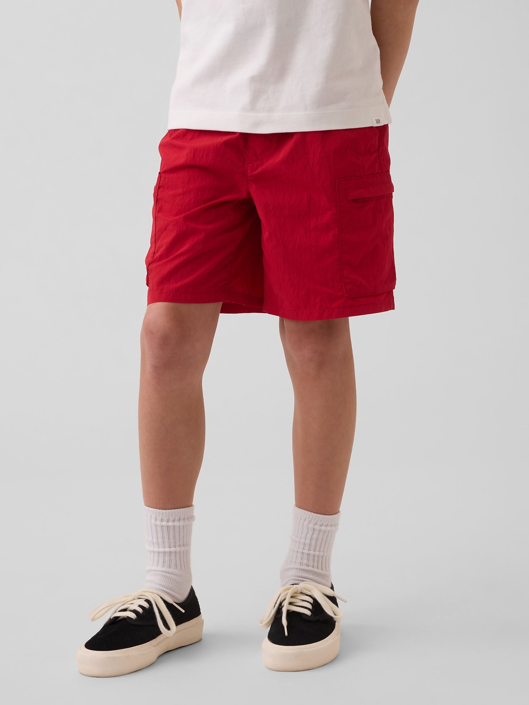 Red Relaxed Quick-Dry Cargo Shorts - Image 1 of 5