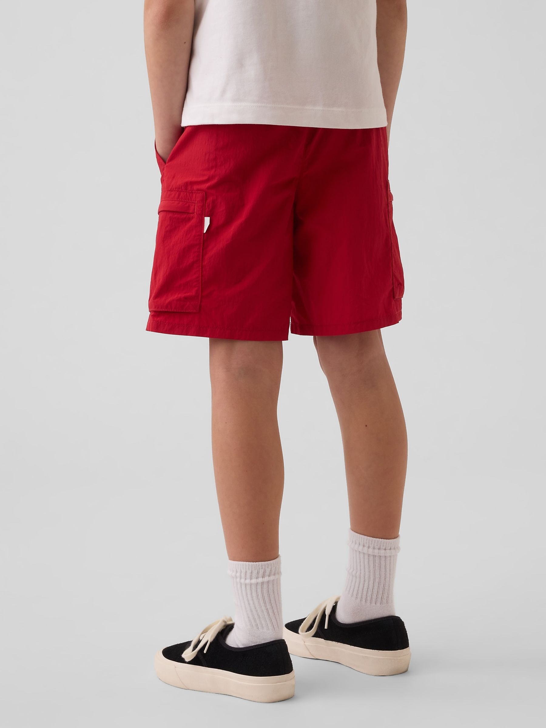 Red Relaxed Quick-Dry Cargo Shorts - Image 2 of 5