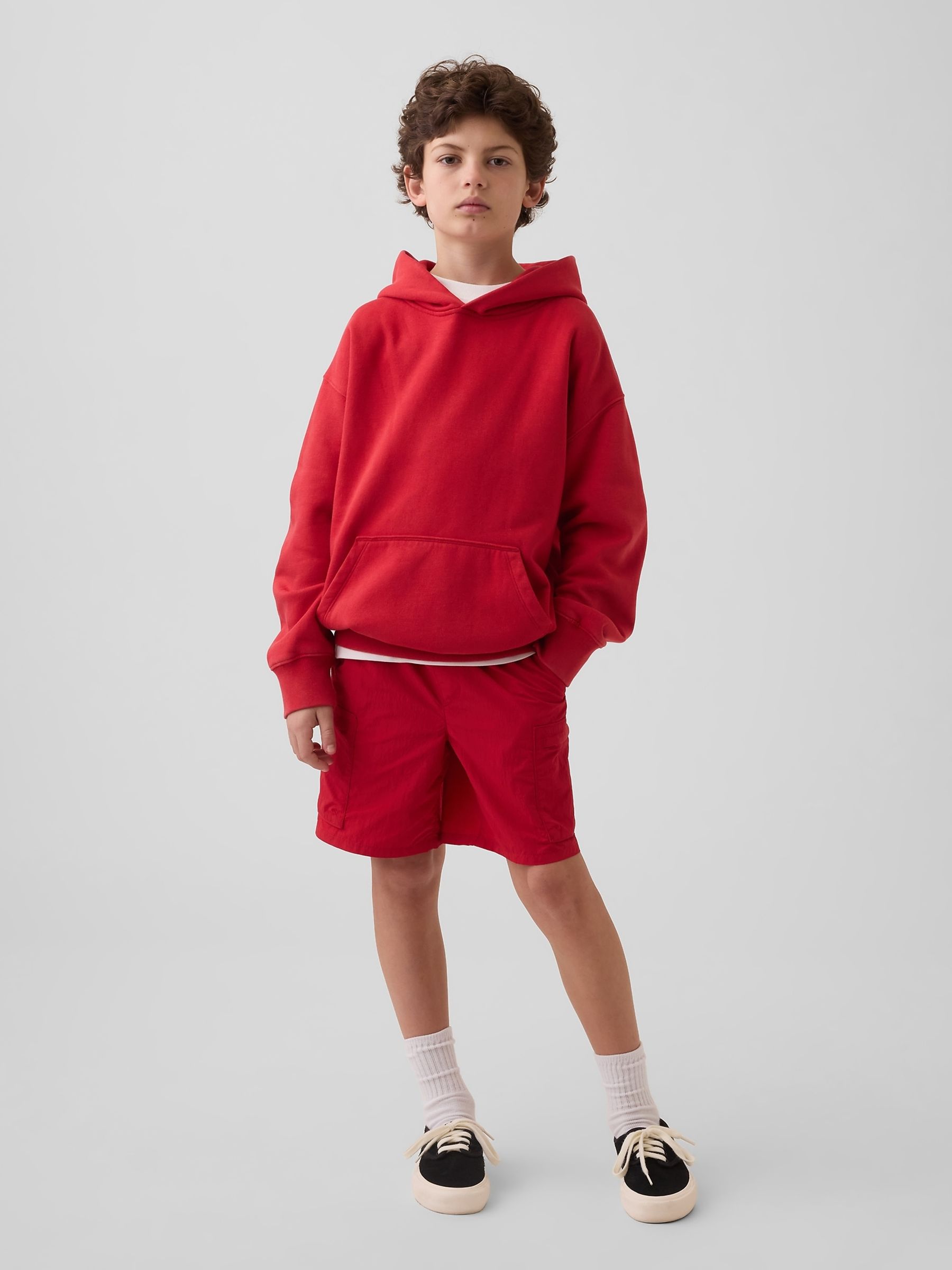 Red Relaxed Quick-Dry Cargo Shorts - Image 3 of 5