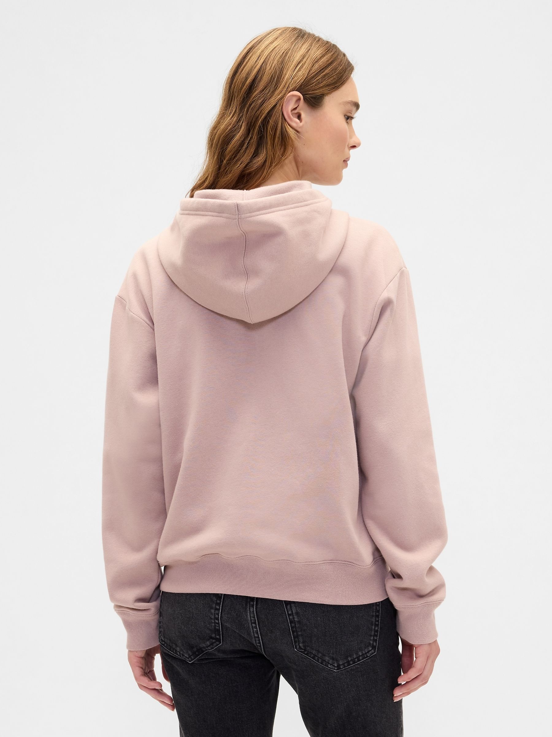 Light Pink Relaxed Gap Logo Zip Hoodie - Image 2 of 5