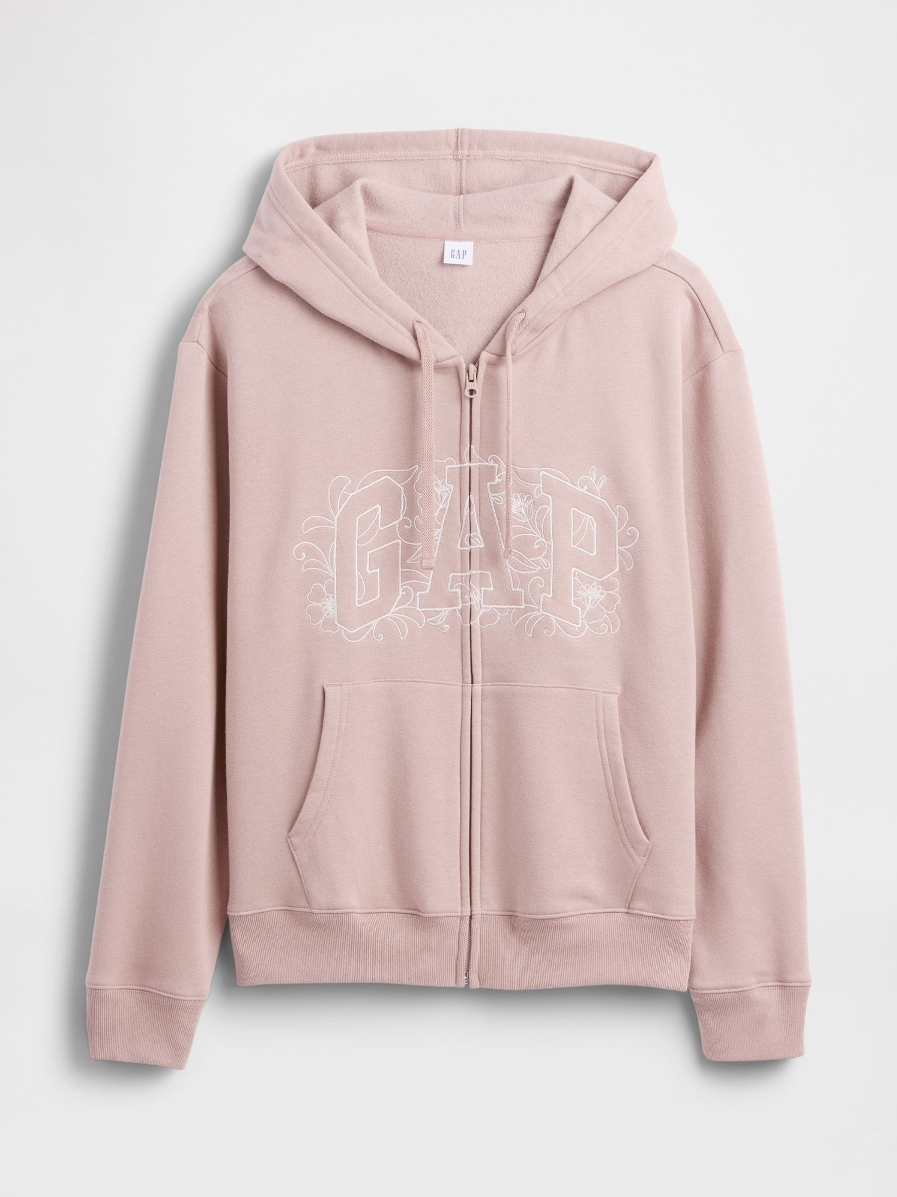 Light Pink Relaxed Gap Logo Zip Hoodie - Image 5 of 5