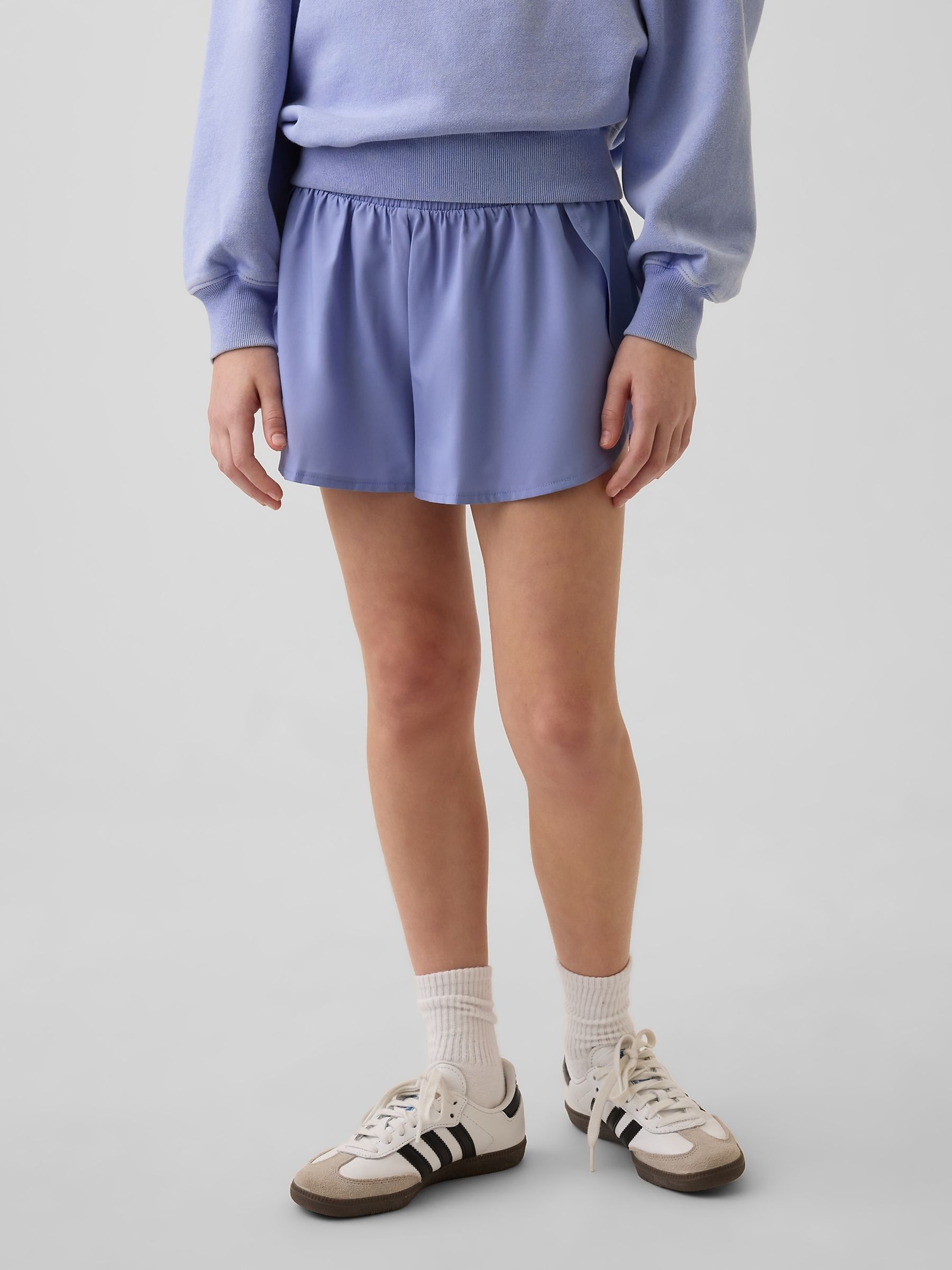 Blue Quick-Dry Butterfly-Hem Run Shorts - Image 1 of 5