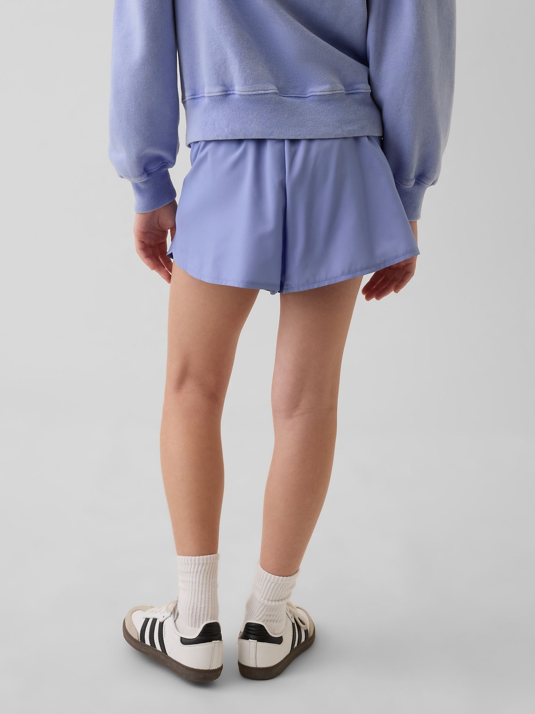 Blue Quick-Dry Butterfly-Hem Run Shorts - Image 2 of 5