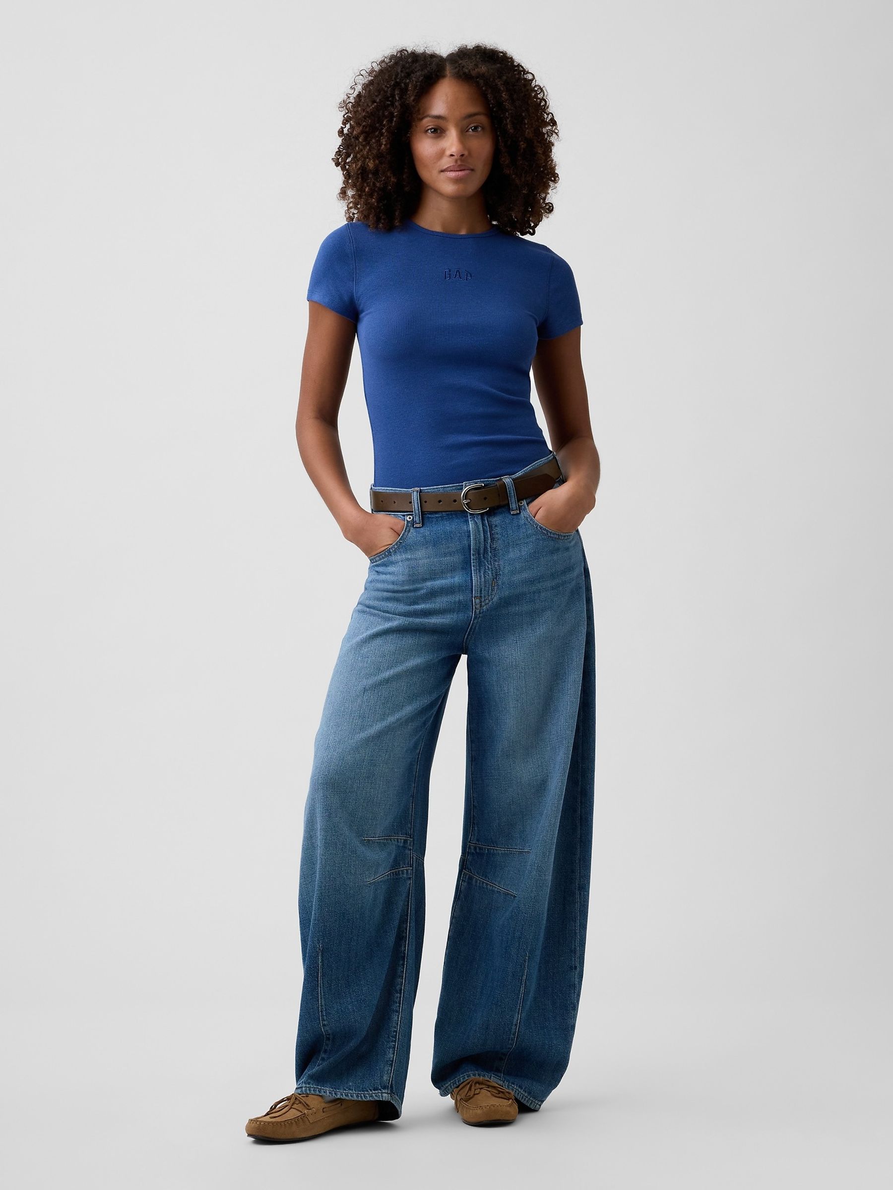 Blue Modern Rib Logo T-Shirt - Image 4 of 4