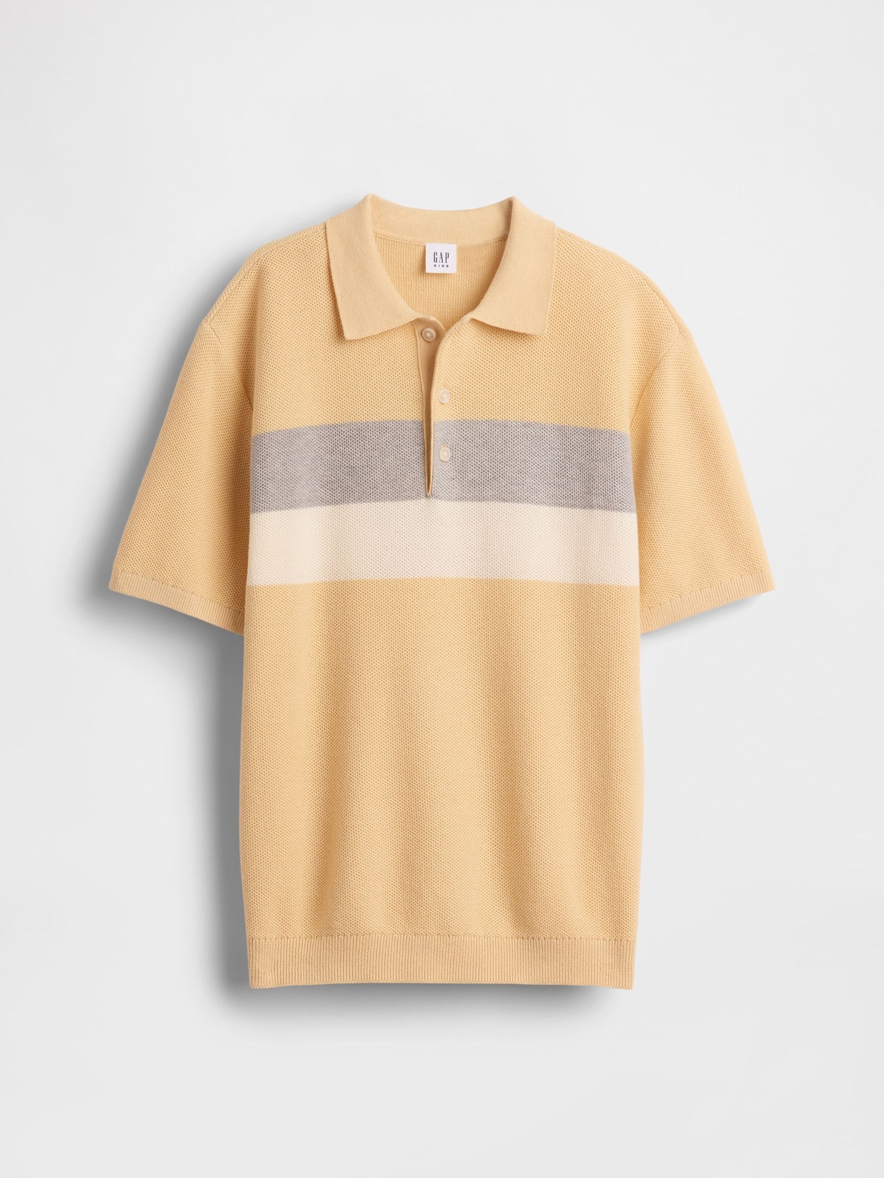 Yellow Relaxed Stripe Knitted Polo Shirt - Image 3 of 4