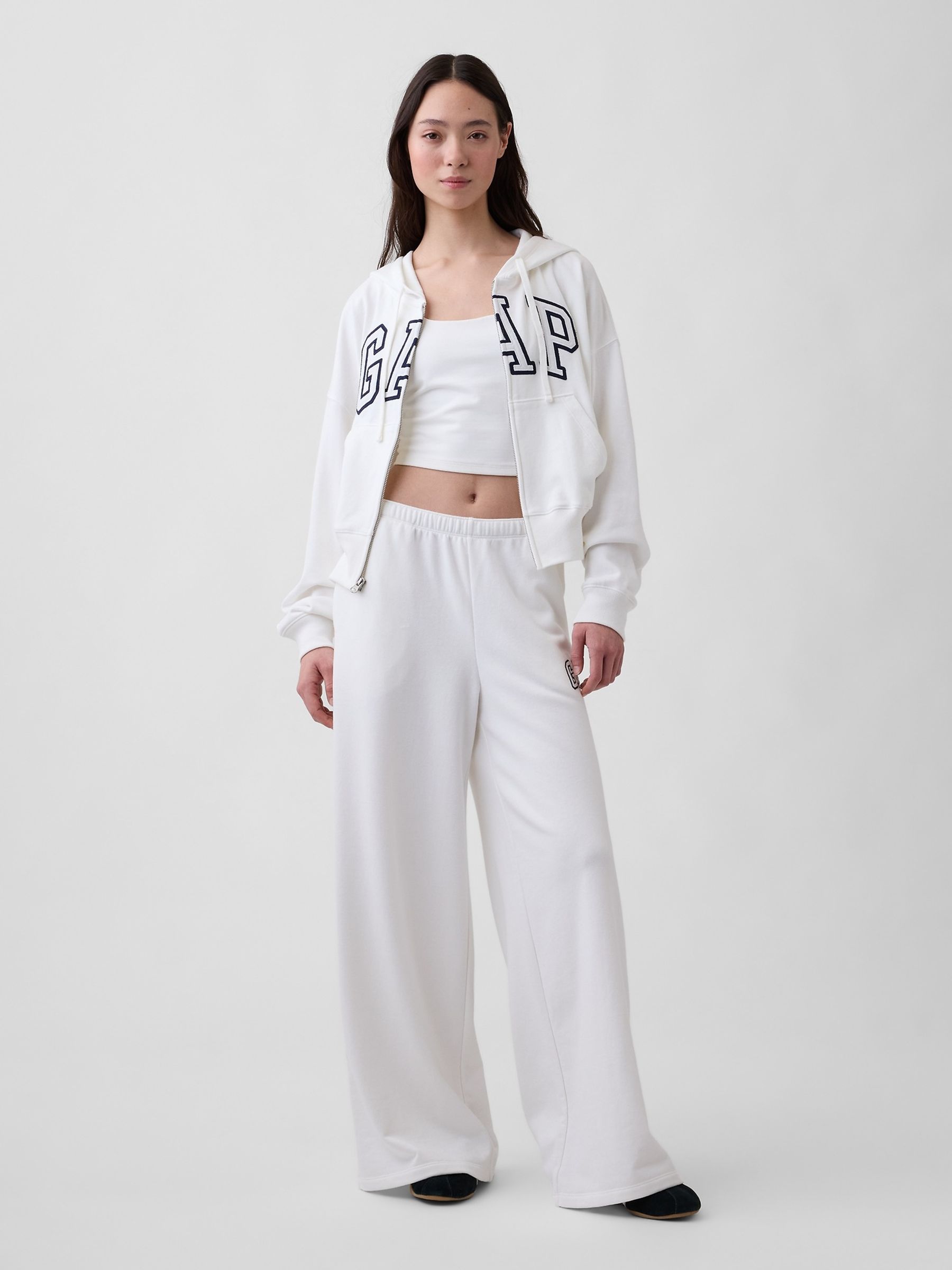 White Oversized Logo French Terry Zip Hoodie - Image 3 of 4