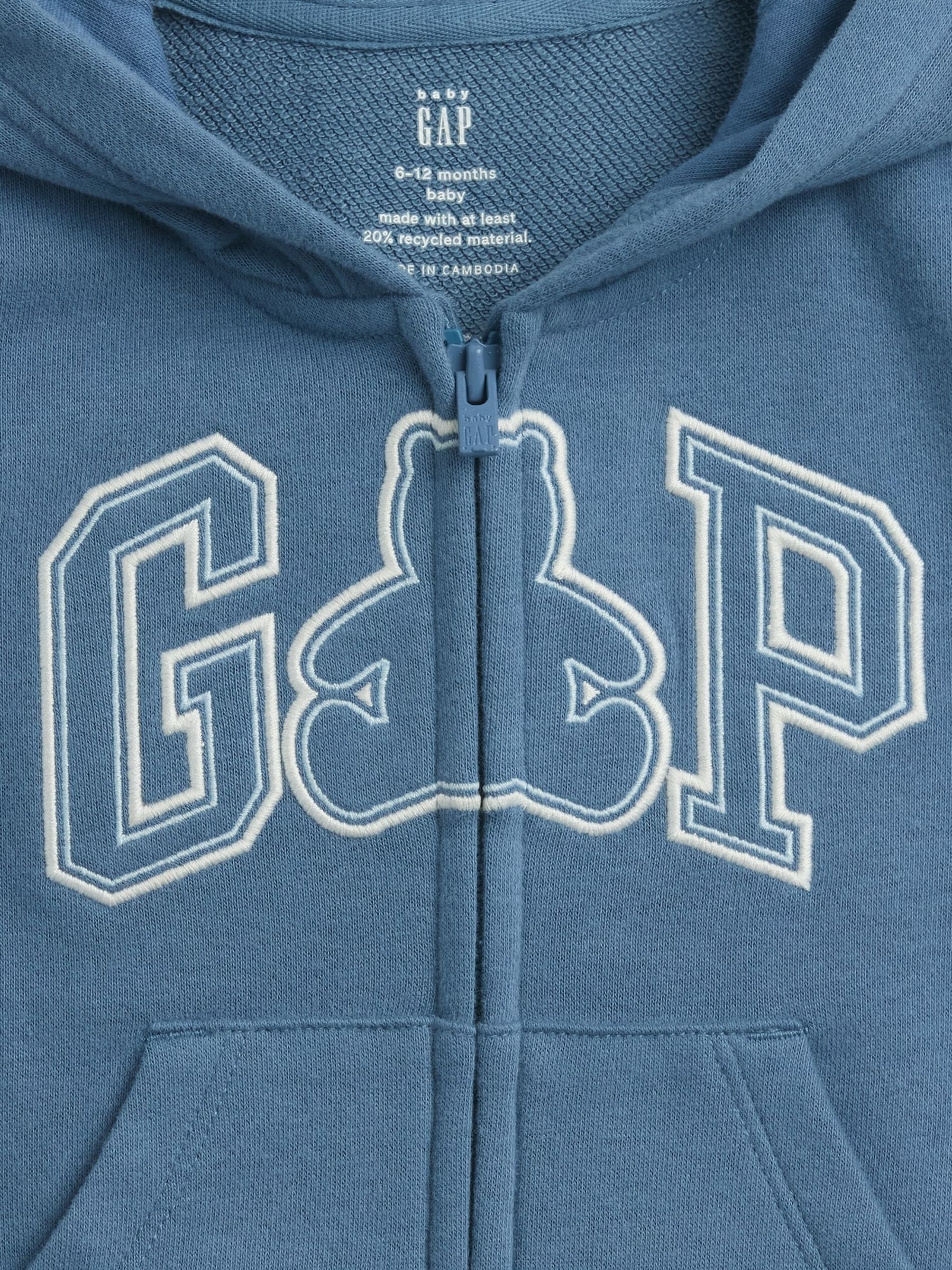 Blue Vintage Soft Terry Logo Zip Hoodie - Image 3 of 3