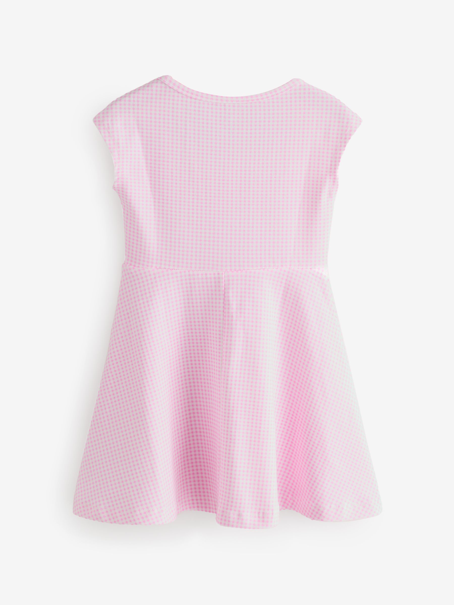 Pink Gingham Jersey Square-Neck Dress - Image 2 of 4