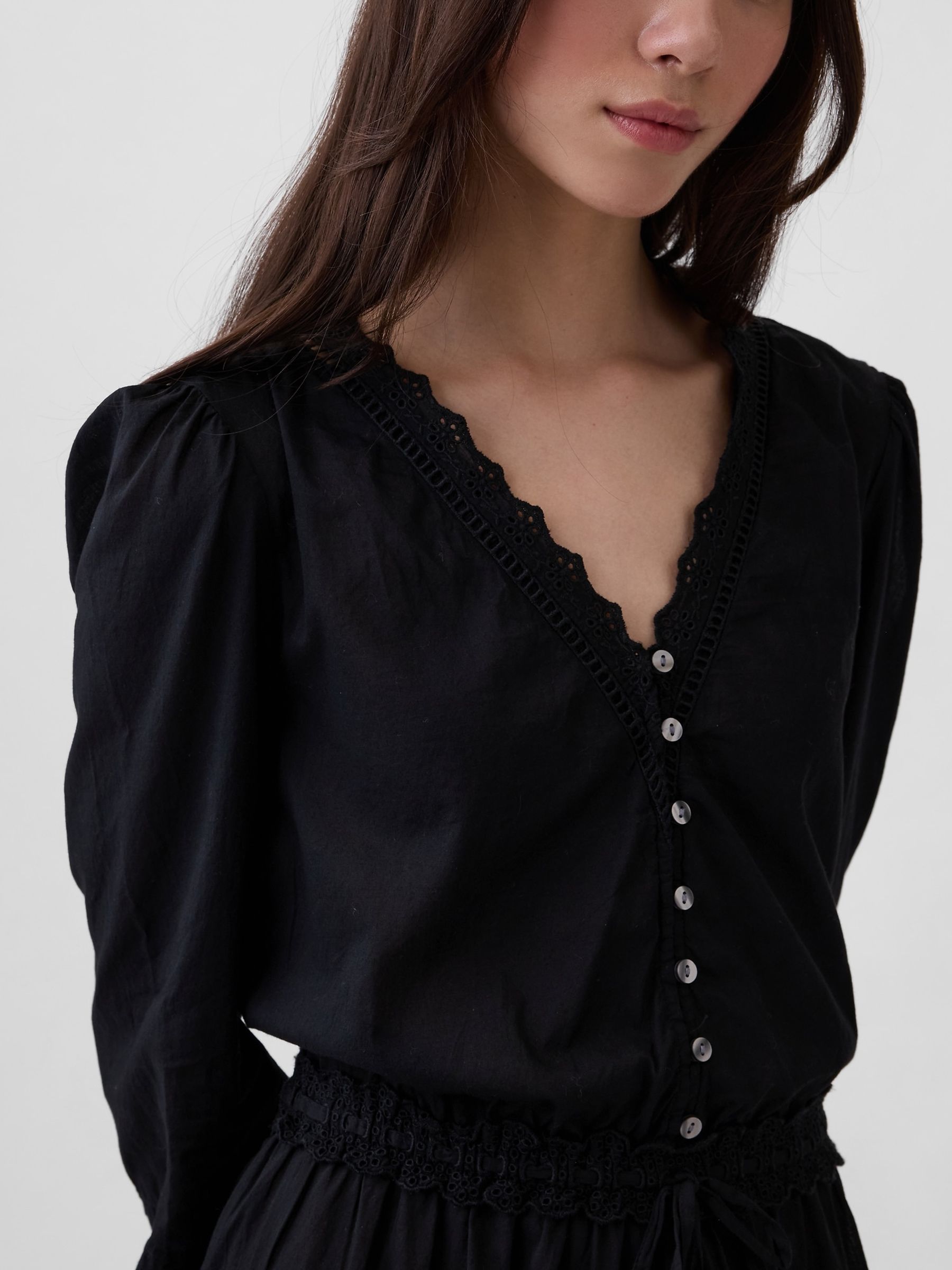 Black Lace-Trim Mini Dress - Image 4 of 4