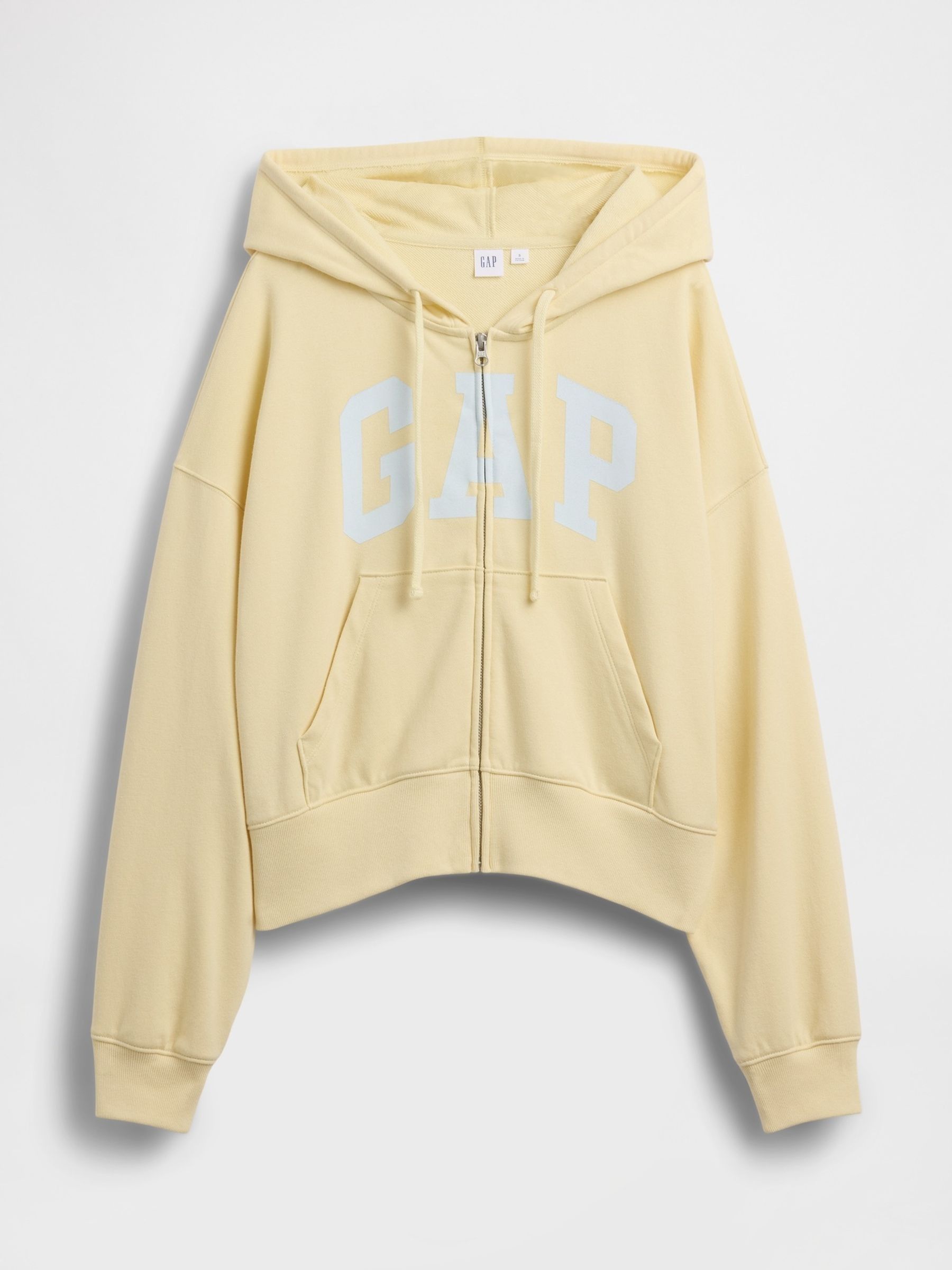 Yellow Oversized Logo French Terry Zip Hoodie - Image 4 of 4