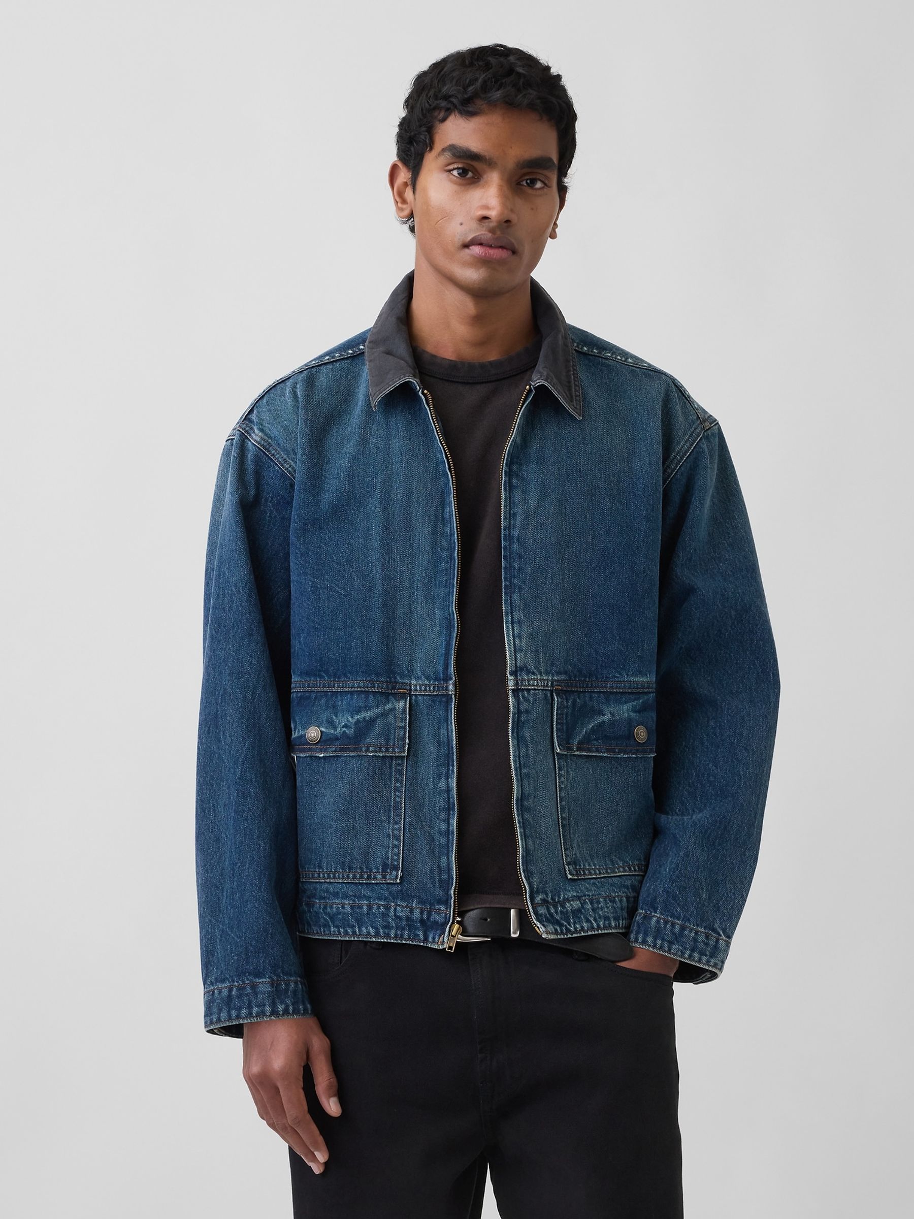 Blue Denim Workwear Jacket - Image 1 of 4