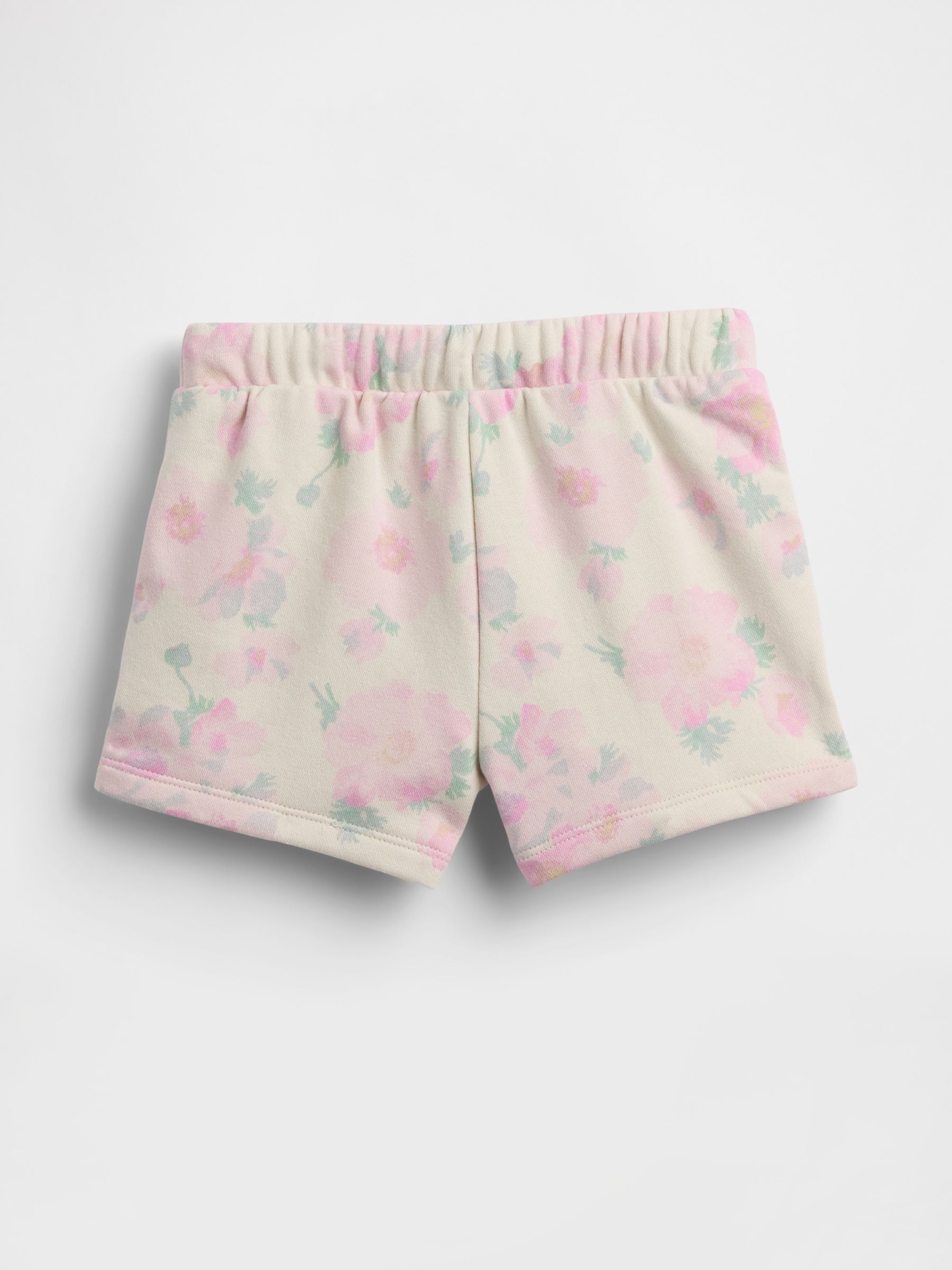 Pink Floral Logo Pull On French Terry Shorts (6-12mths) - Image 2 of 3