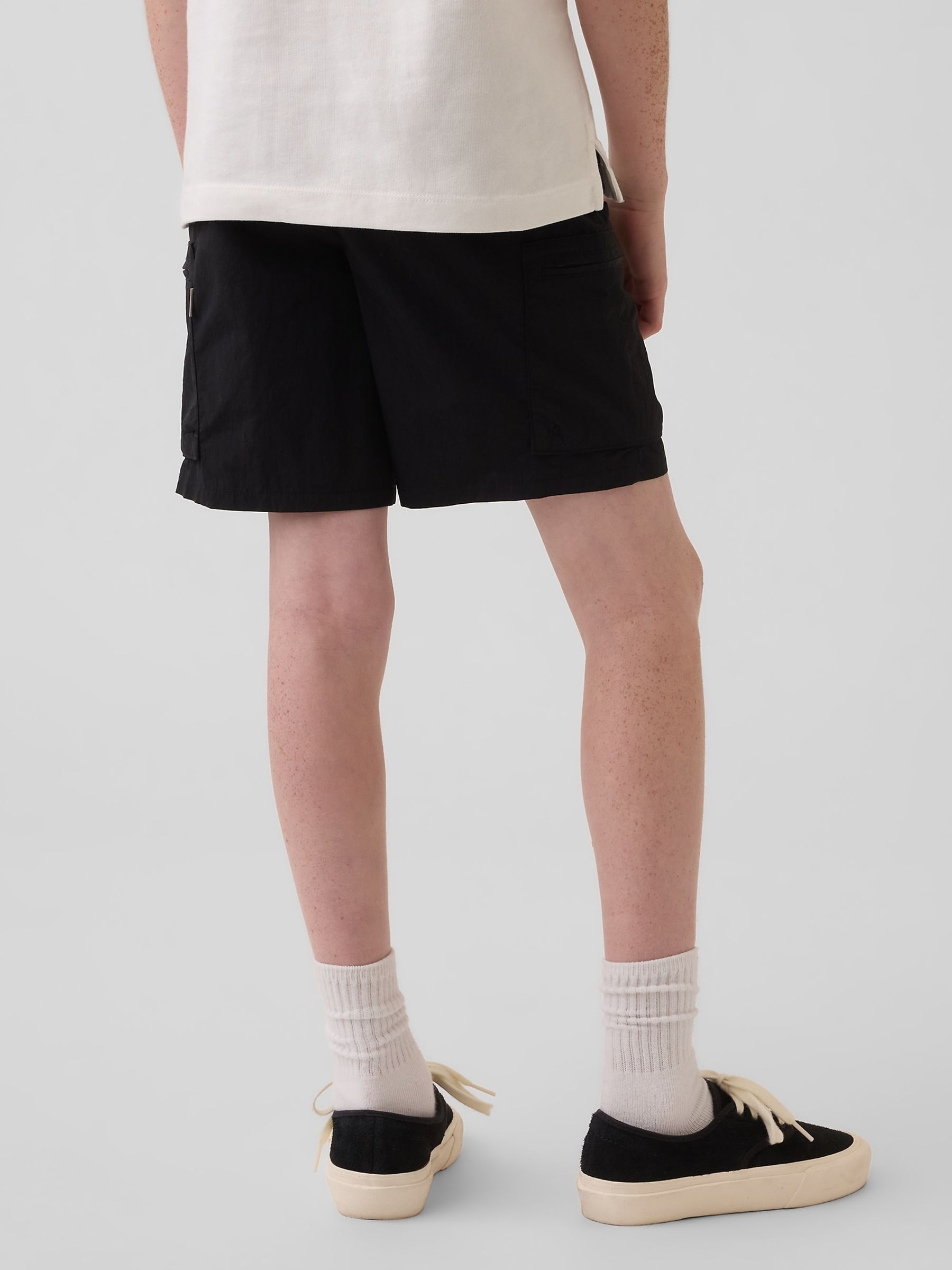 Black Relaxed Quick-Dry Cargo Shorts - Image 2 of 3