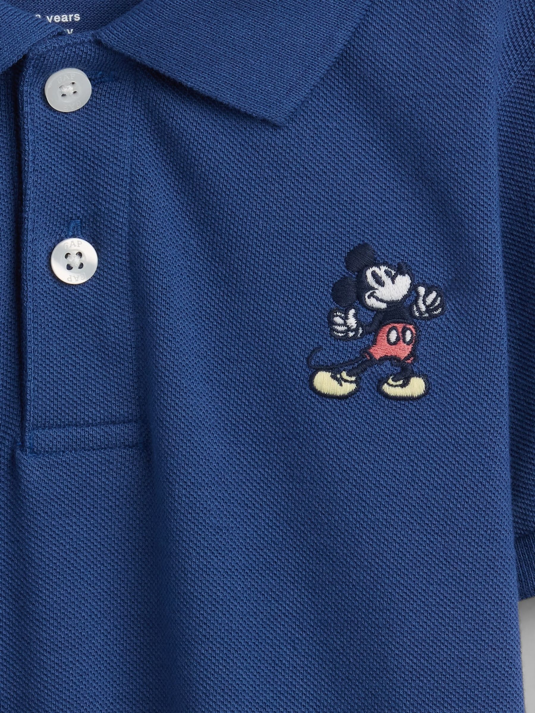 Navy Mickey Mouse Disney Pique Polo Shirt - Image 3 of 3