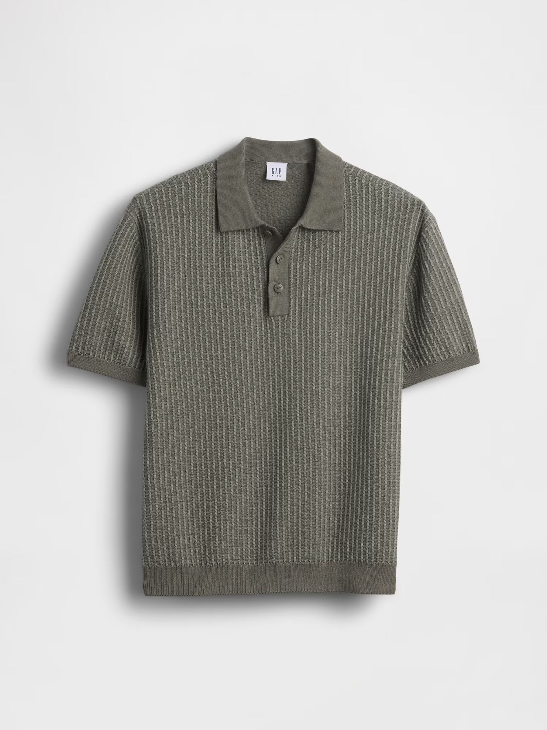 Green Textured Polo Knitted Shirt - Image 2 of 3