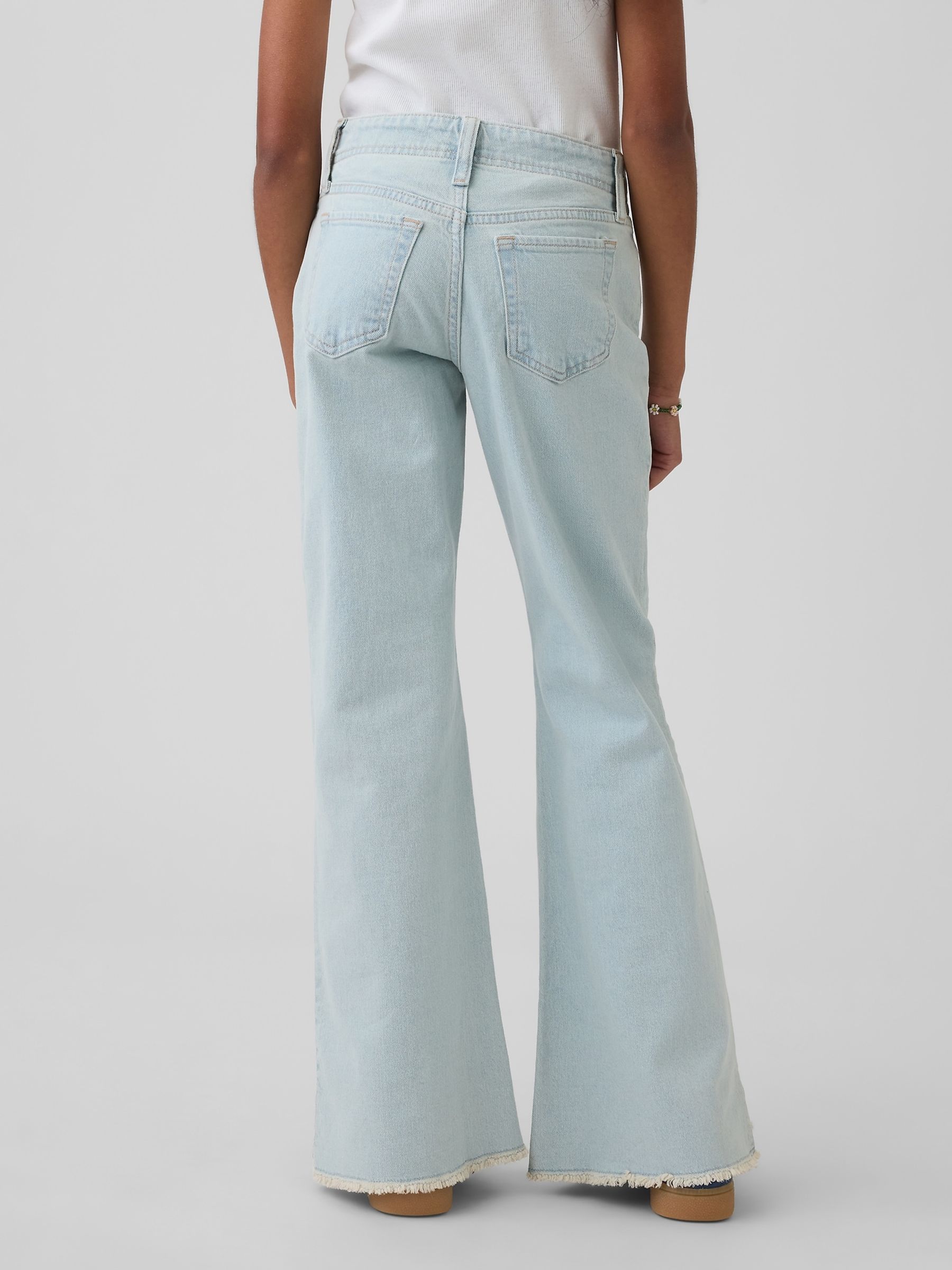Light Wash Low Rise Lace-Up Relaxed Flare Jeans - Image 2 of 6