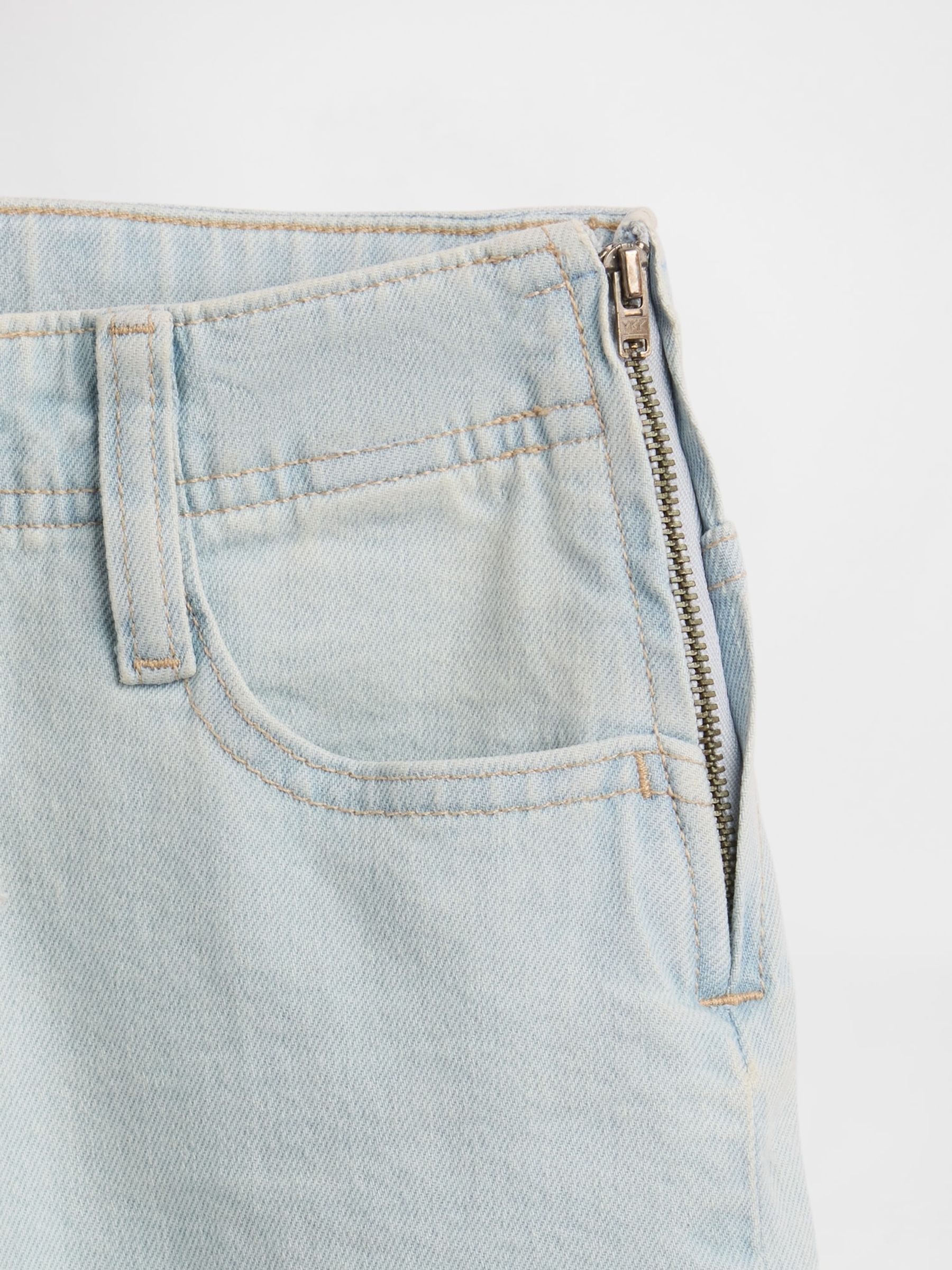 Light Wash Low Rise Lace-Up Relaxed Flare Jeans - Image 6 of 6