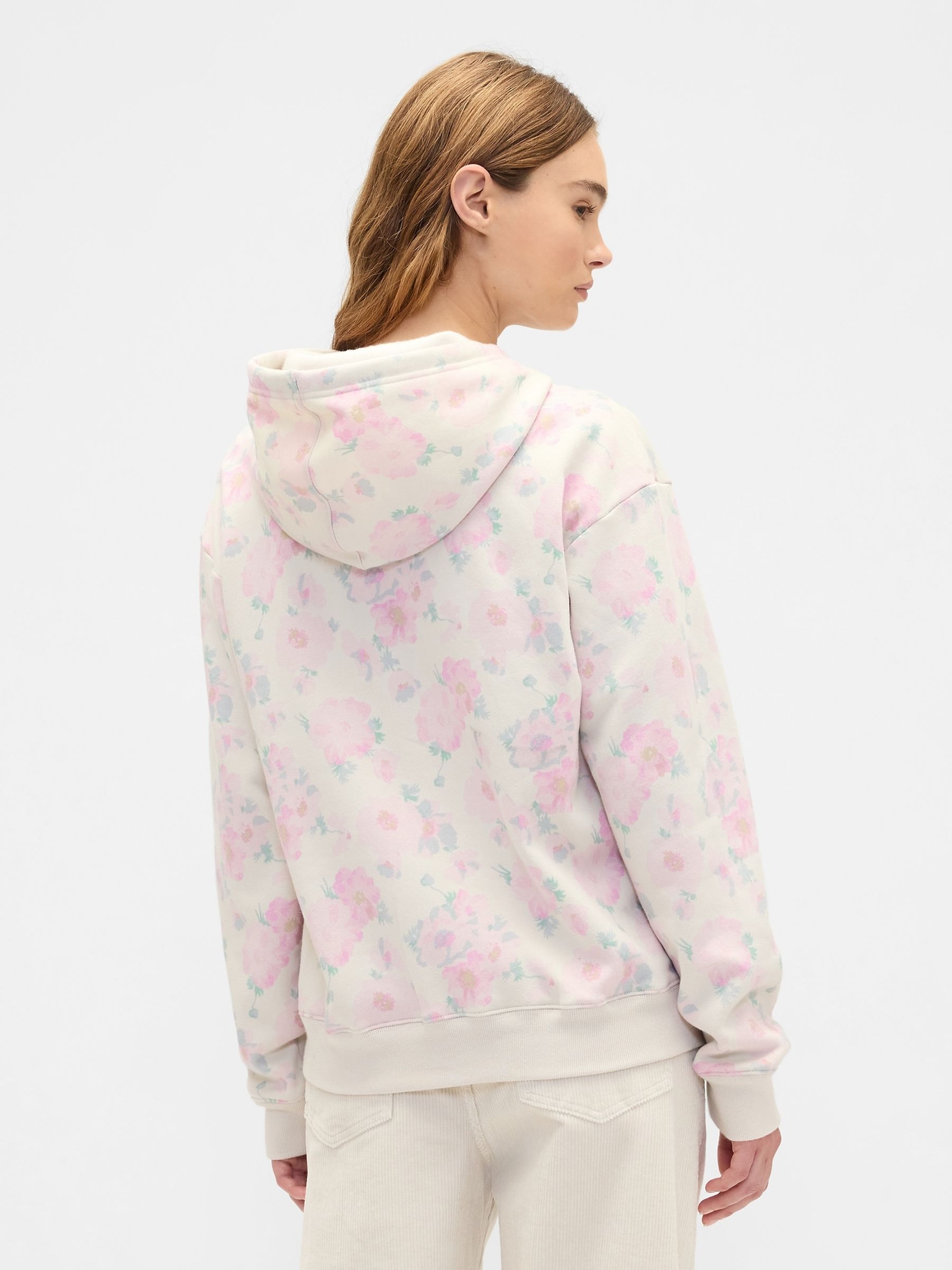 Pink Floral Relaxed Logo Hoodie - Image 2 of 5
