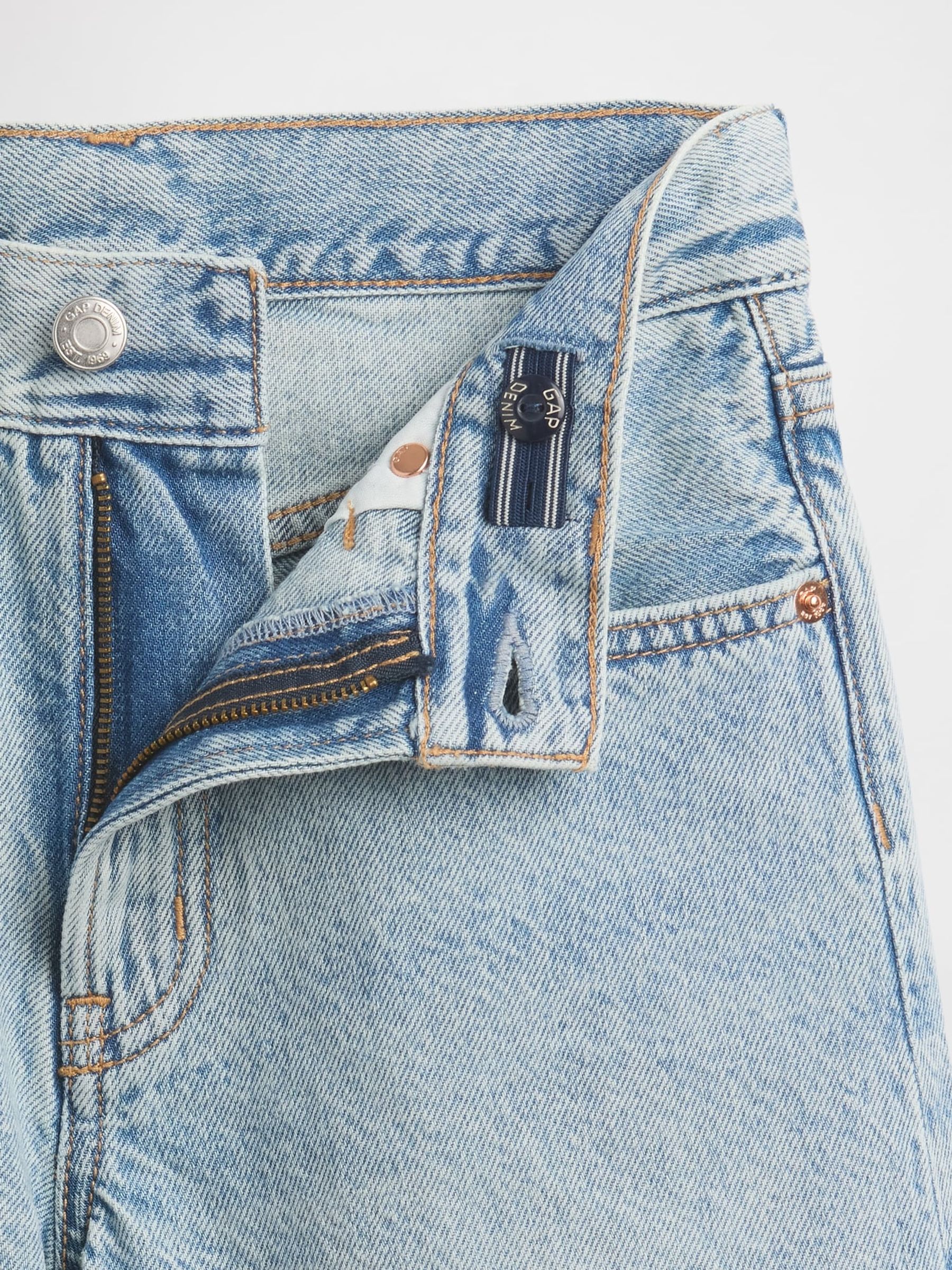 Light Wash Mid Rise Longline Denim Shorts - Image 2 of 2