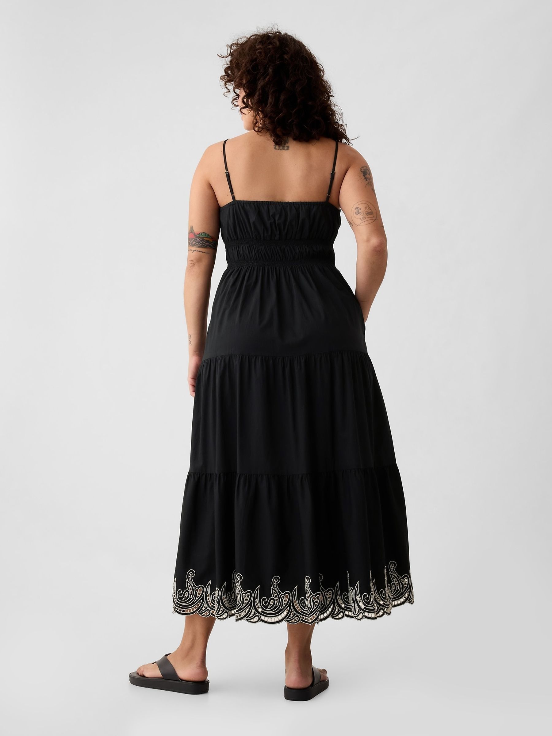 Black Tiered Midi Dress - Image 2 of 5