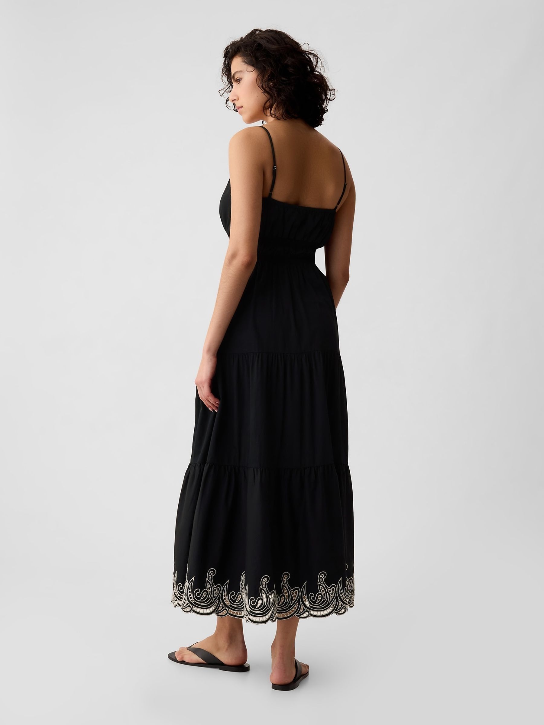 Black Tiered Midi Dress - Image 4 of 5