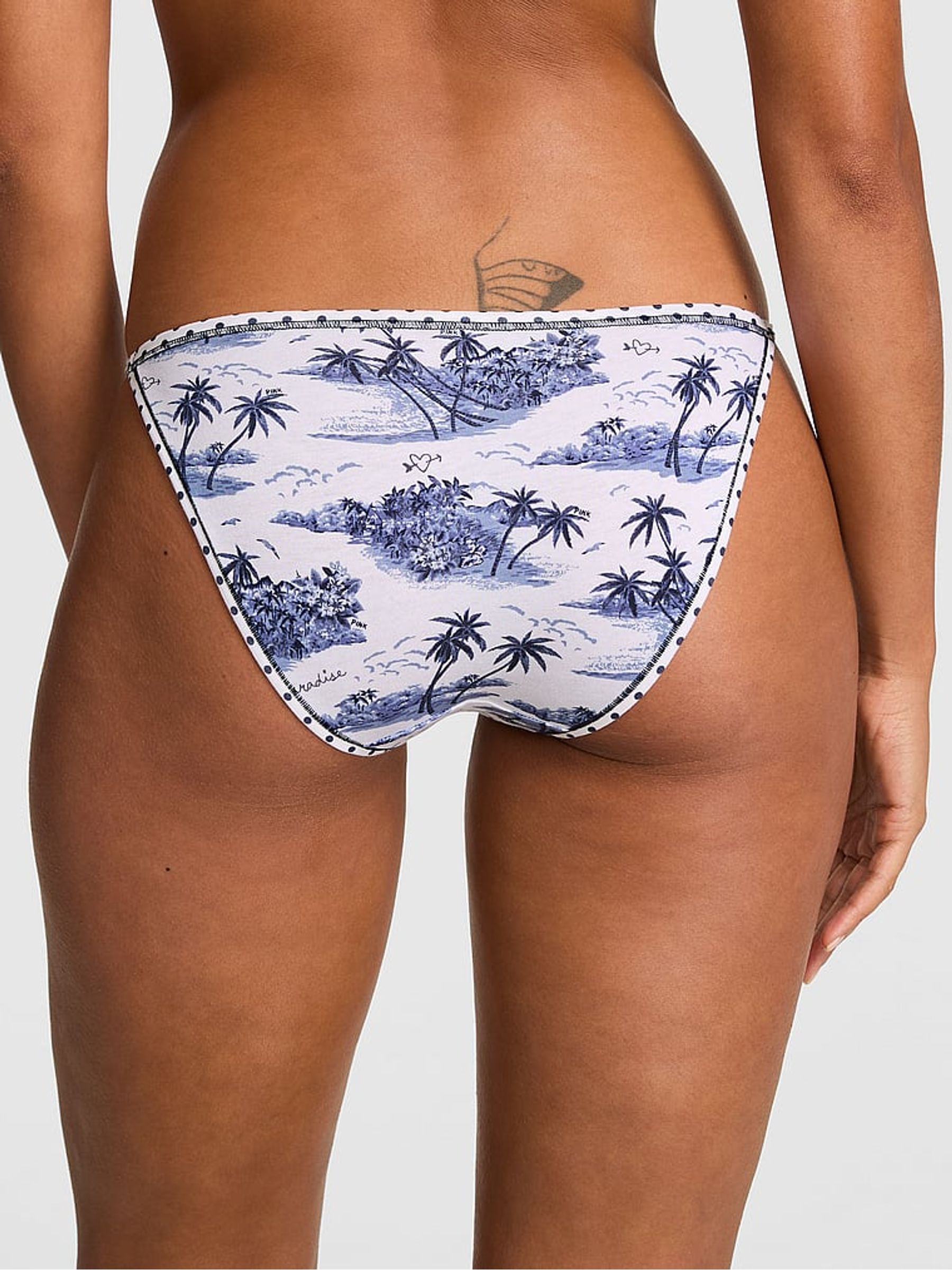 Noir Navy Blue Toile Bikini Cotton Knickers - Image 2 of 2