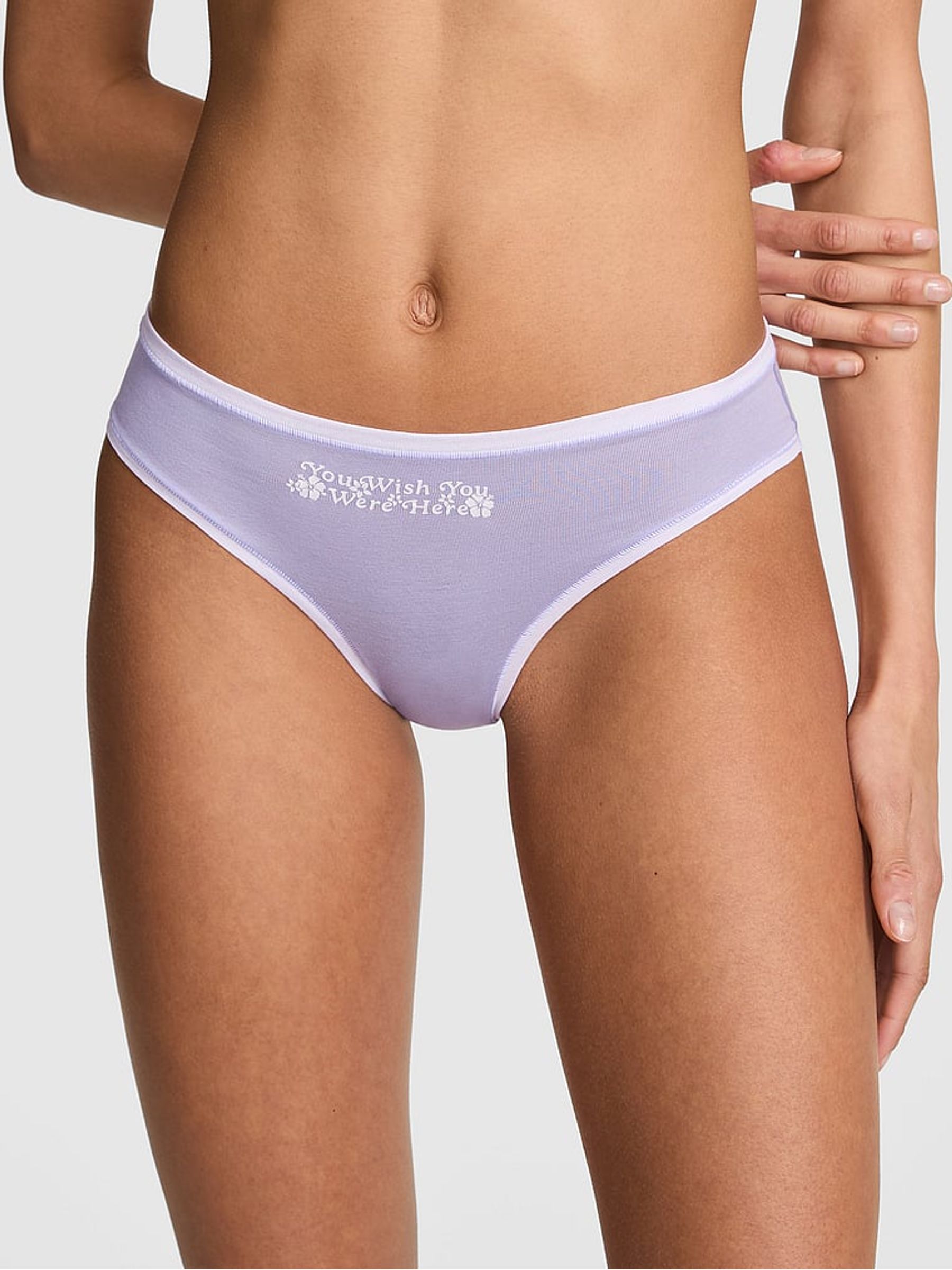 Sweet Lavender Purple Cheeky Cotton Knickers - Image 1 of 2