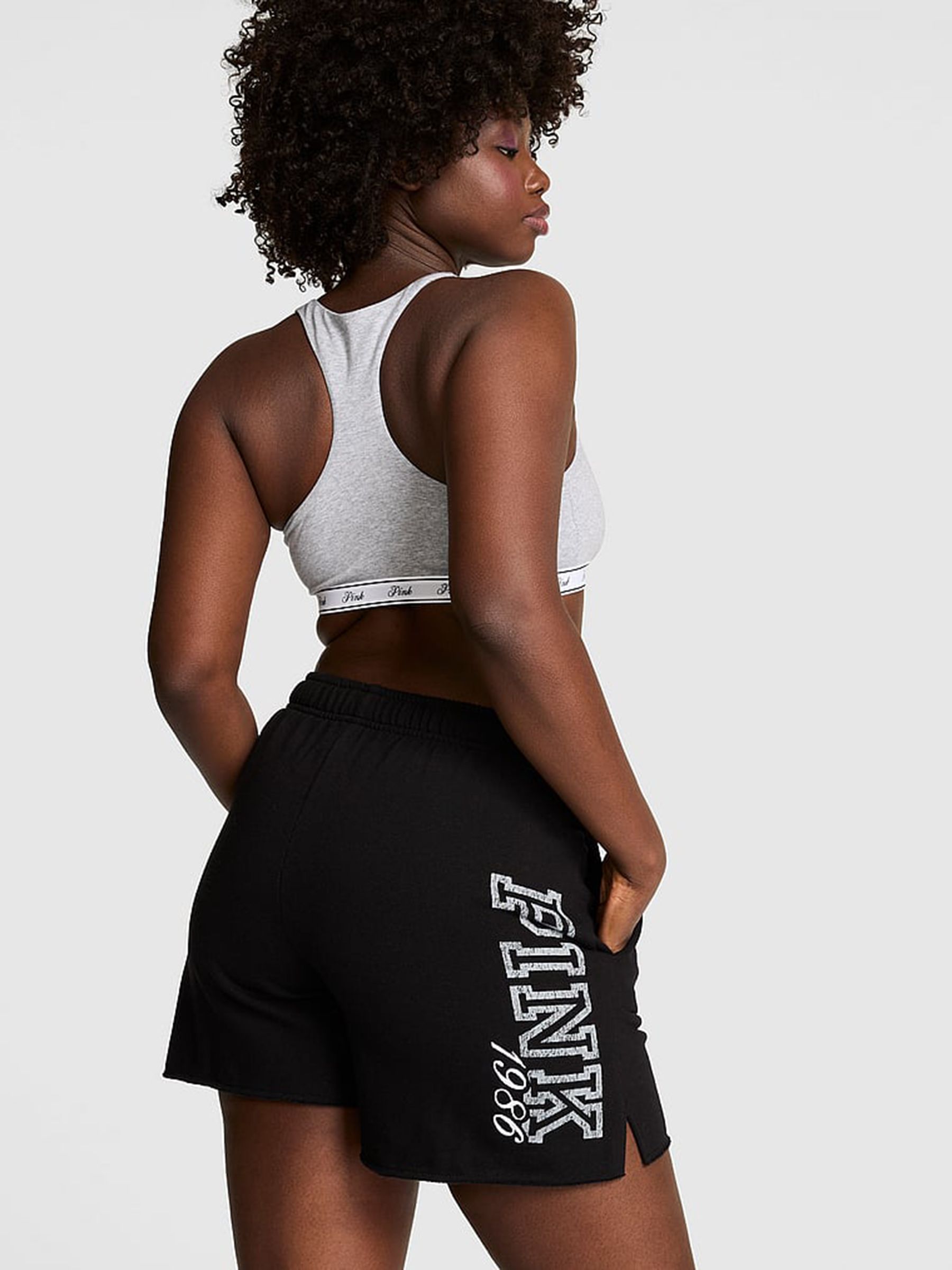 Black Leg Logo Fleece Shorts - Image 2 of 2